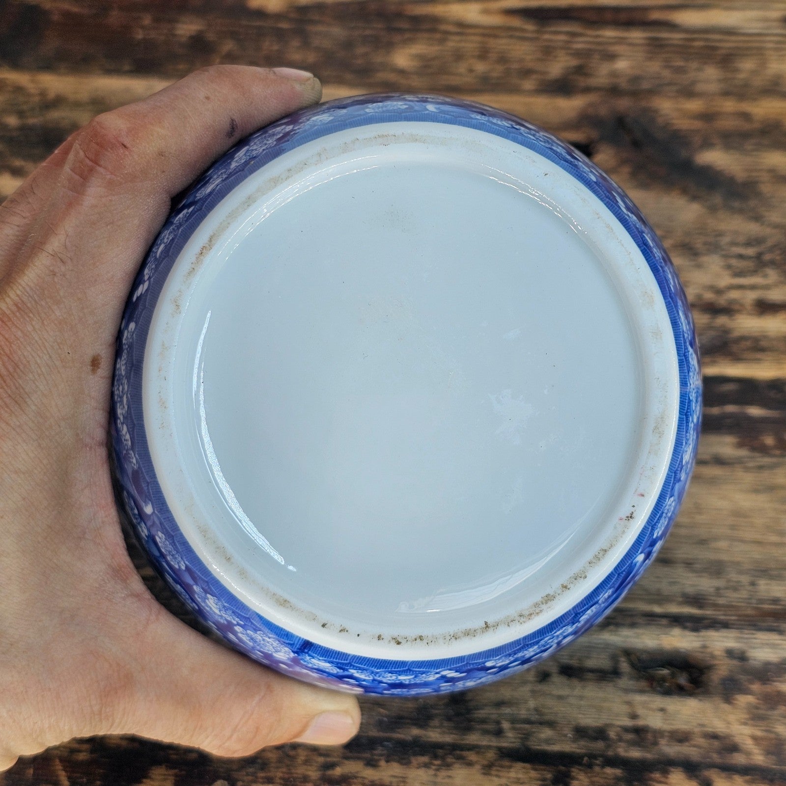 Blue & White Porcelain Lidded Jar | Tea Caddy | Chinoiserie 6.25"H x 5"Dia.