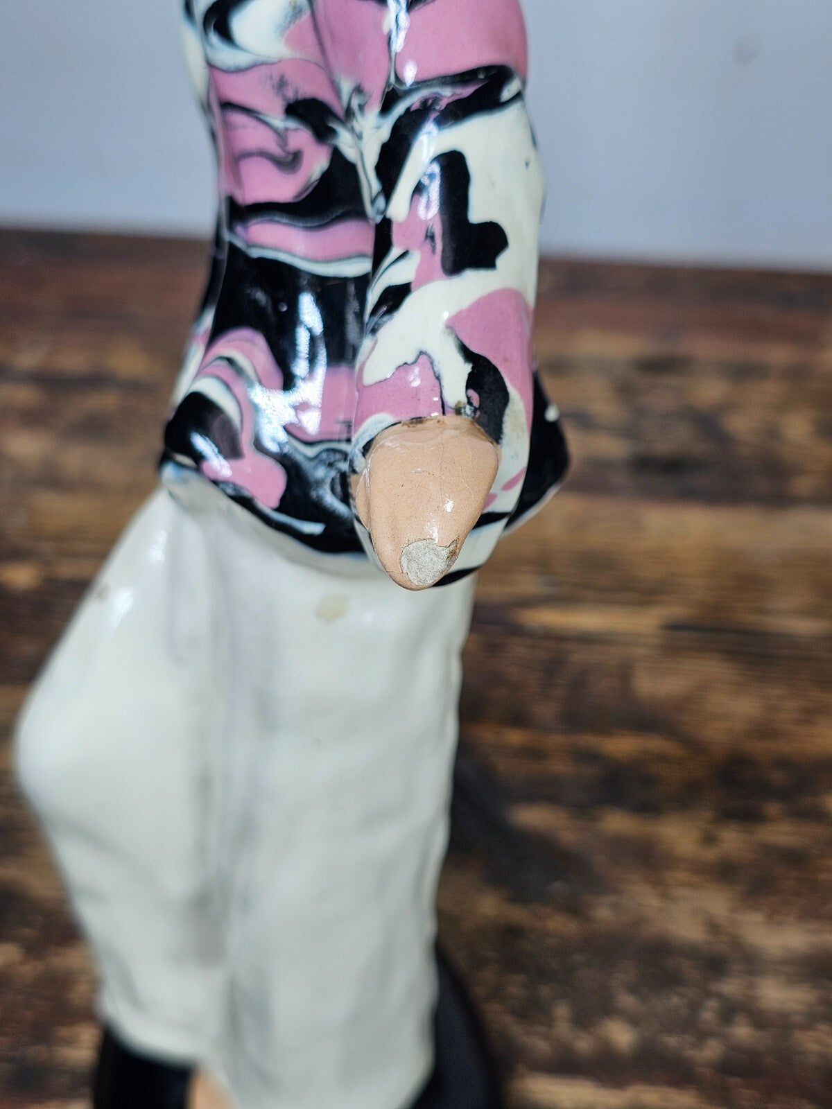 Vintage Hedi Schoop Ceramic Asian Lady with Basket Signed 1950s