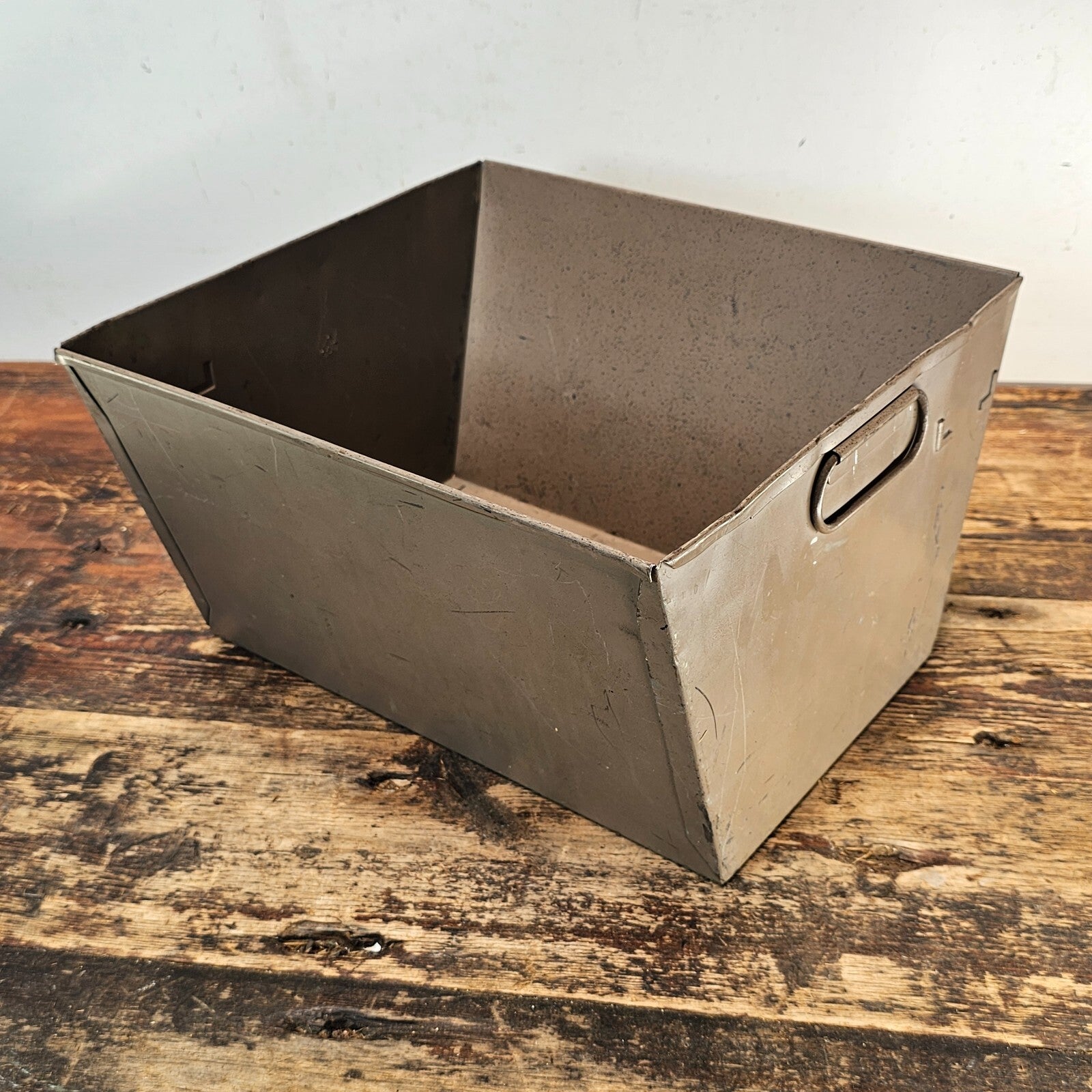 Vintage Industrial Metal Storage Bin by Hunt Manufacturing Co.