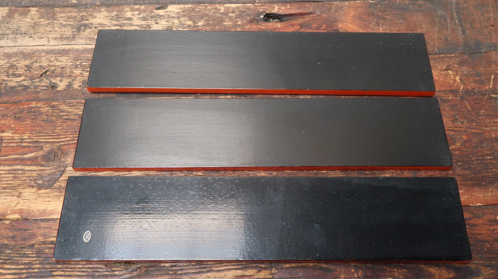 Rectangular Lacquer Dishes Plates Made In Japan 15.5" x 3.25" (Set of 3)