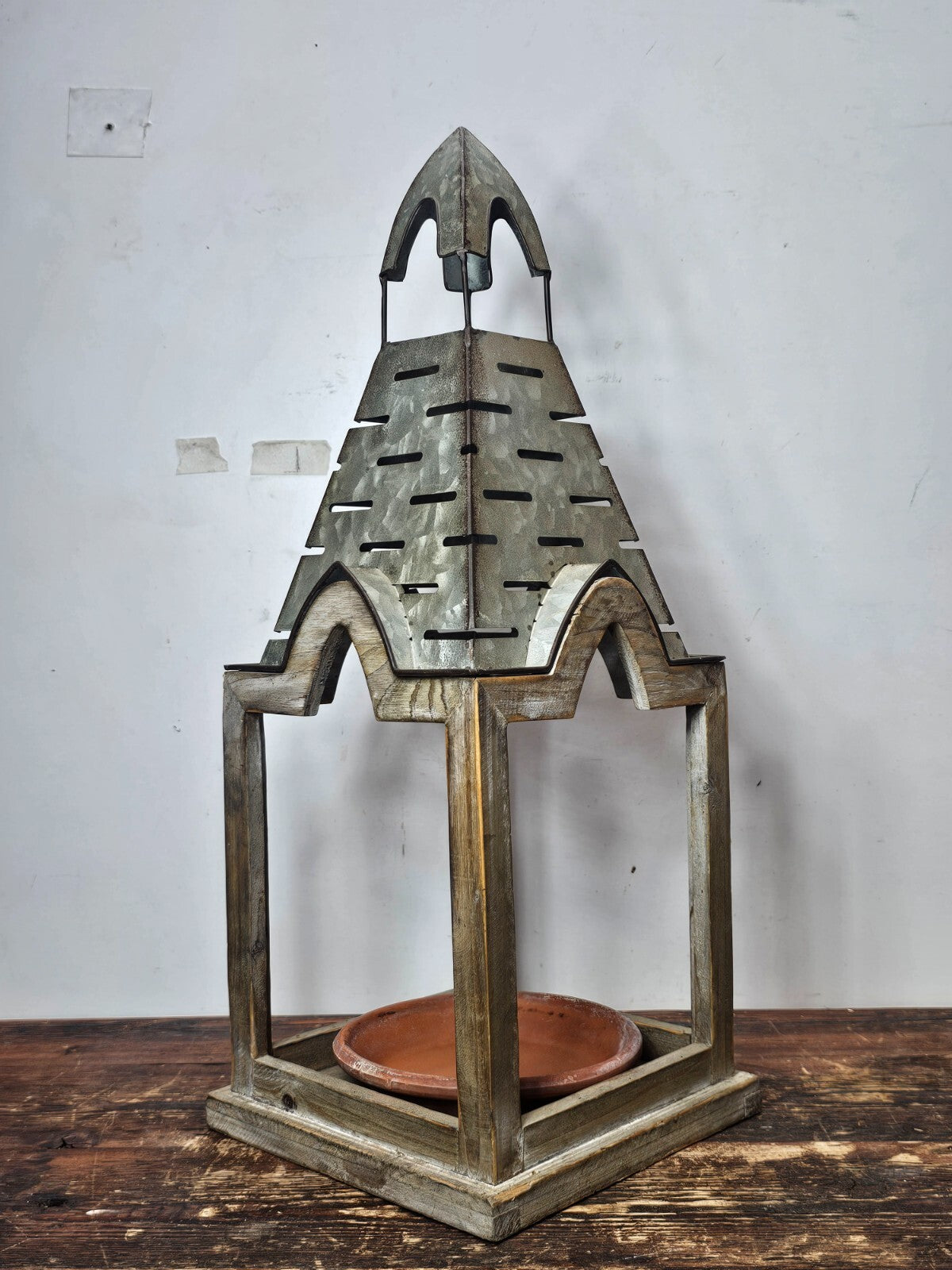 Decorative Candle Holder / Bird Feeder 8.5" x 8.5" x 21.5" H