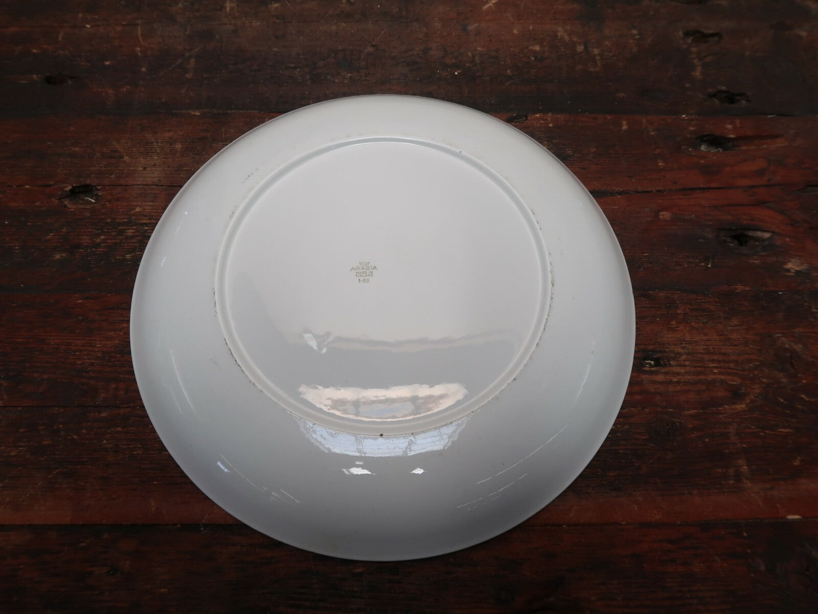 Vintage ARABIA Finland Porcelain White Dinner Plate 12.25"