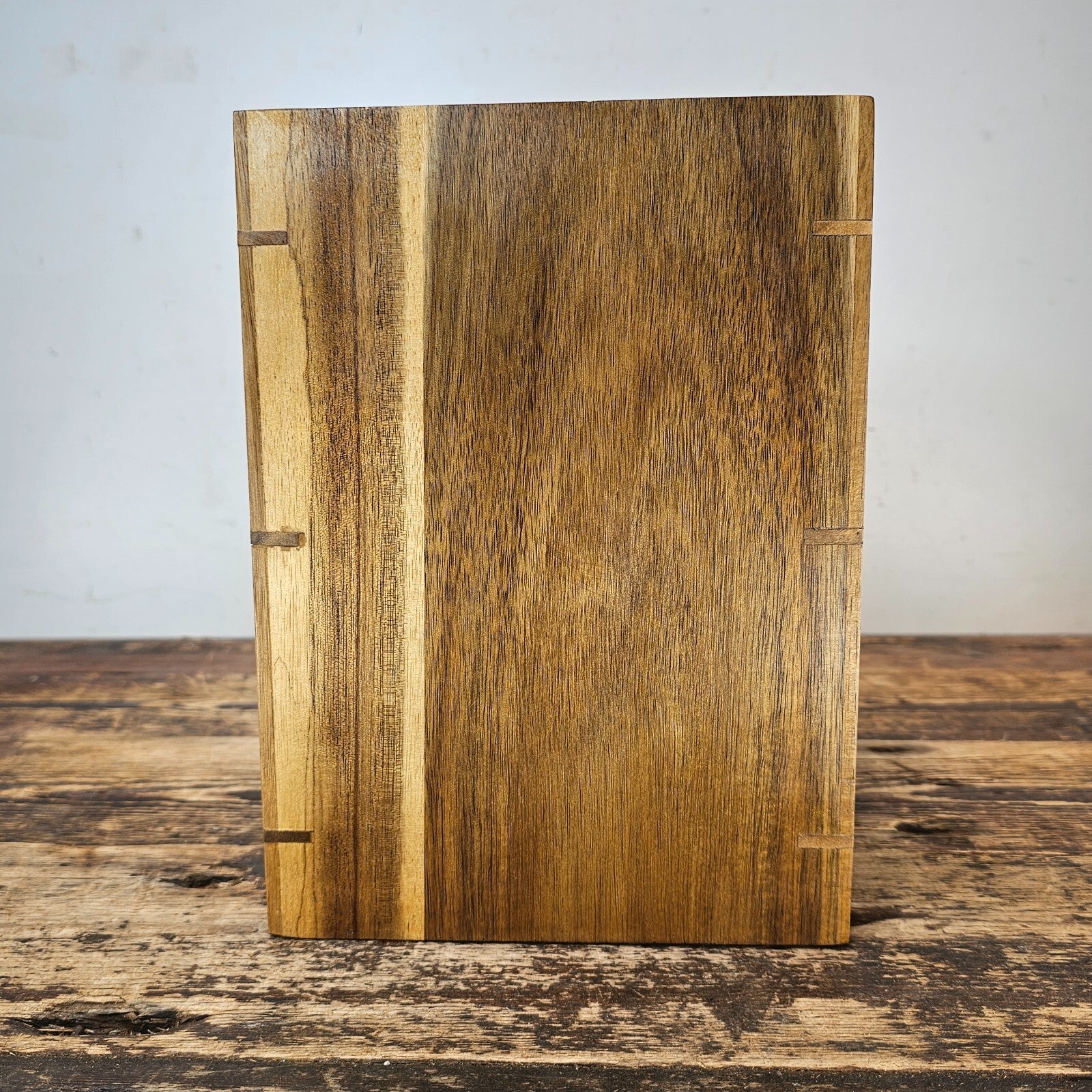 Medium Acacia Wood Wastebasket - Storage Container 8.5"L × 7.25"W × 10"H