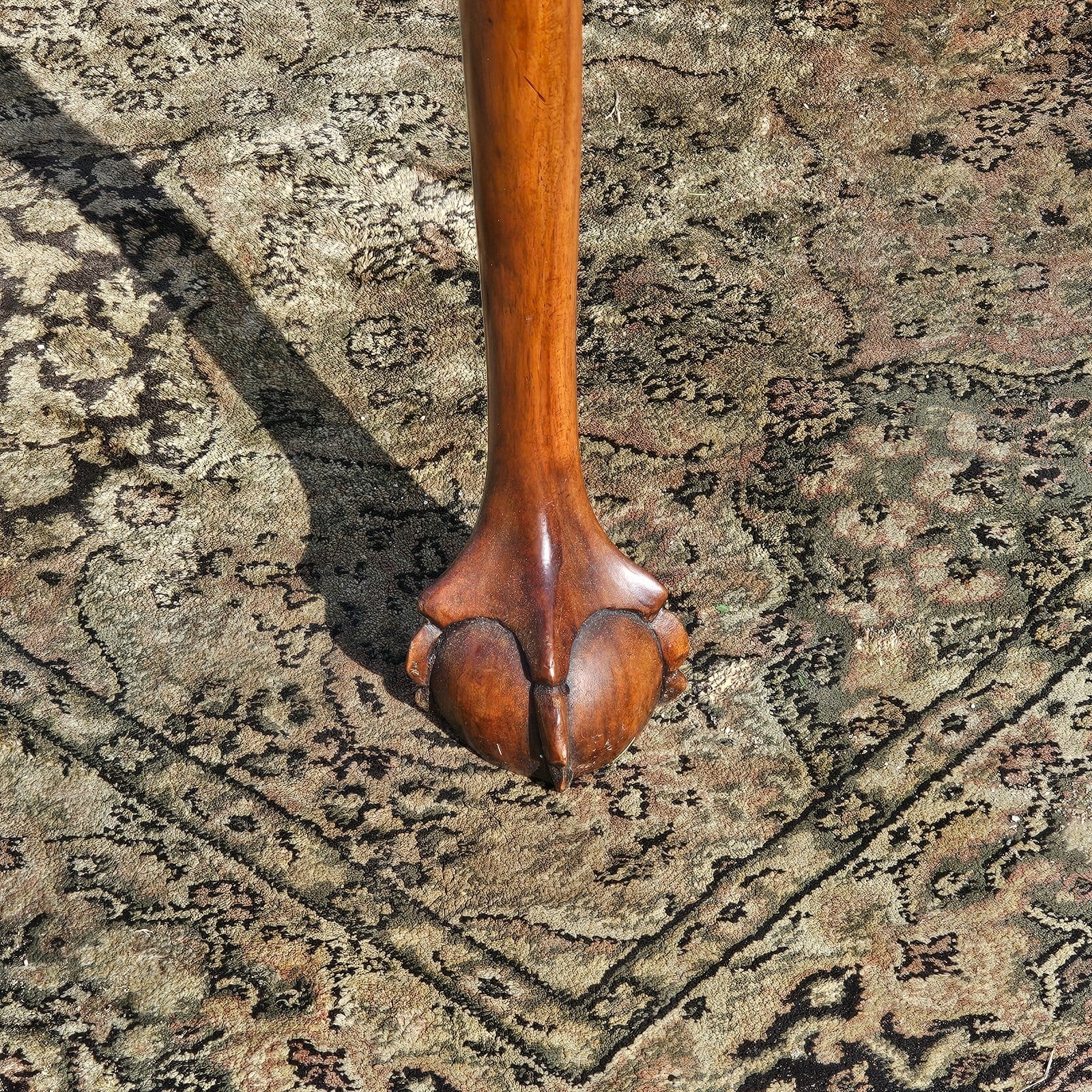 Antique Queen Anne style Tea Table With Burled Walnut On The Top