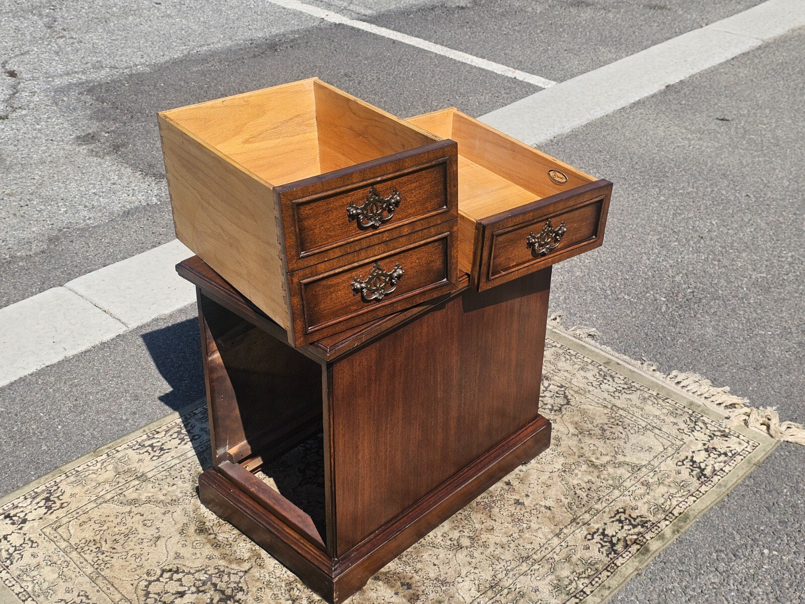 Brandt Furniture Mahogany Nightstand with Dual-Front Drawer 24"L x 15"W x 21"H