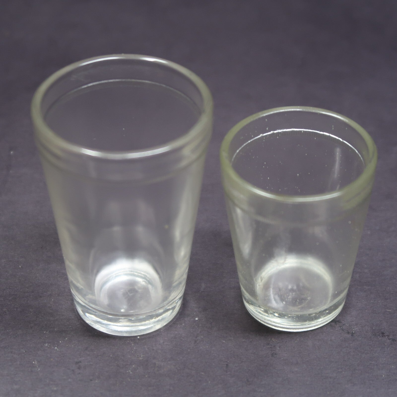 Set of 2 Shot Glasses Hazel Atlas H 2.85" & The Capstan Glass Co. H 2.18"