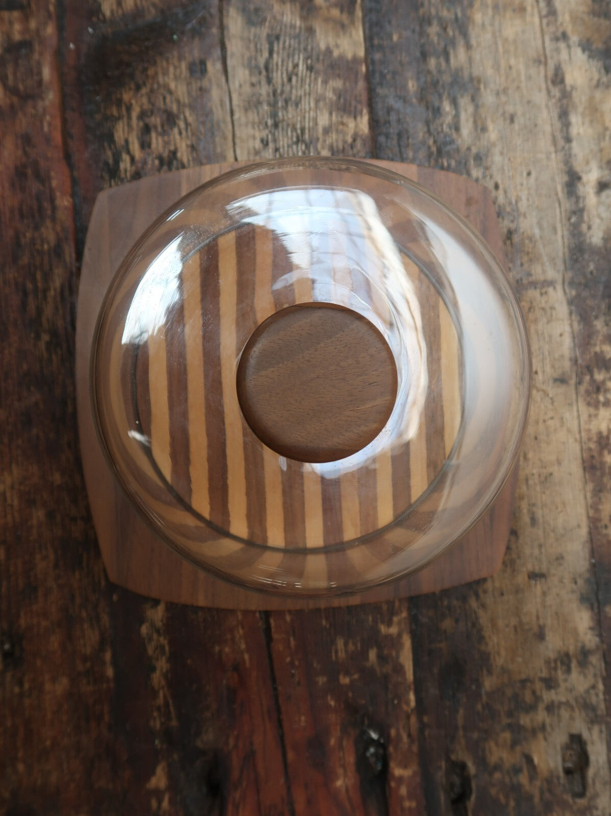 Kustom Kraft Cheese Board Tray With Glass Dome Solid Black Walnut Made In USA