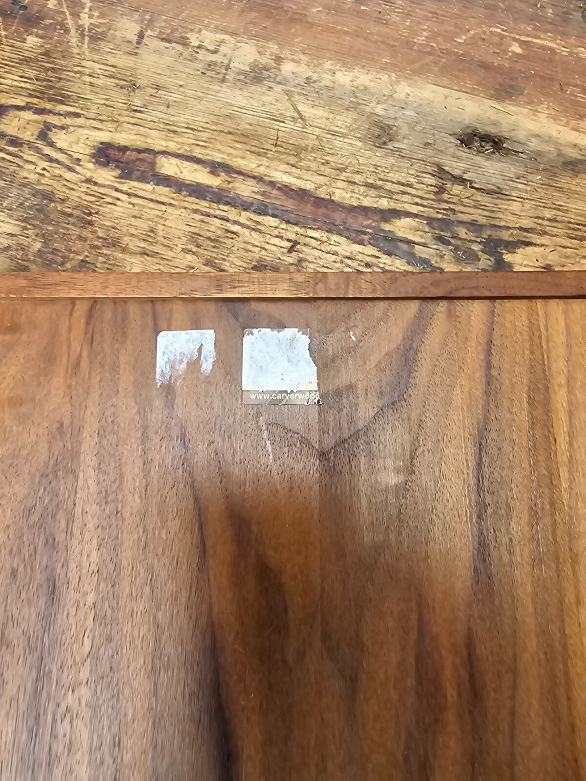 Carver Wood Products Walnut 2-Tier Desk Tray Set Mid-Century Modern