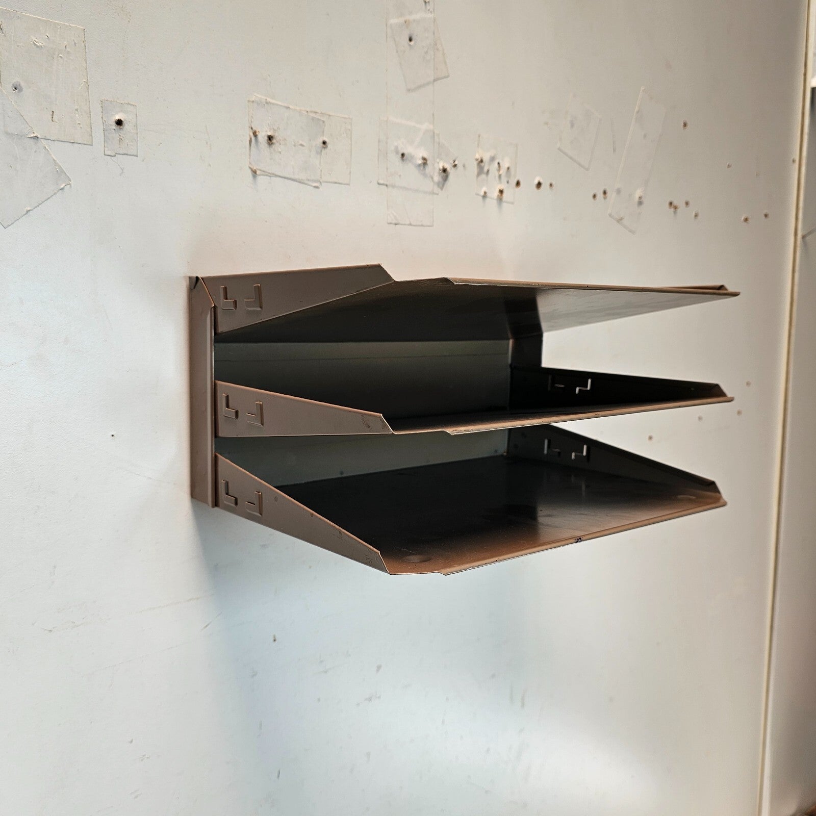 Vintage 3-Tier Wall-Mounted / Desktop Steel File Organizer