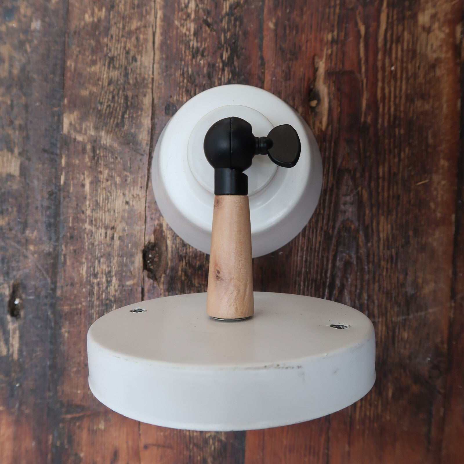 Set of 3 White Wall Sconces Wood Metal Light Angle Adjustment