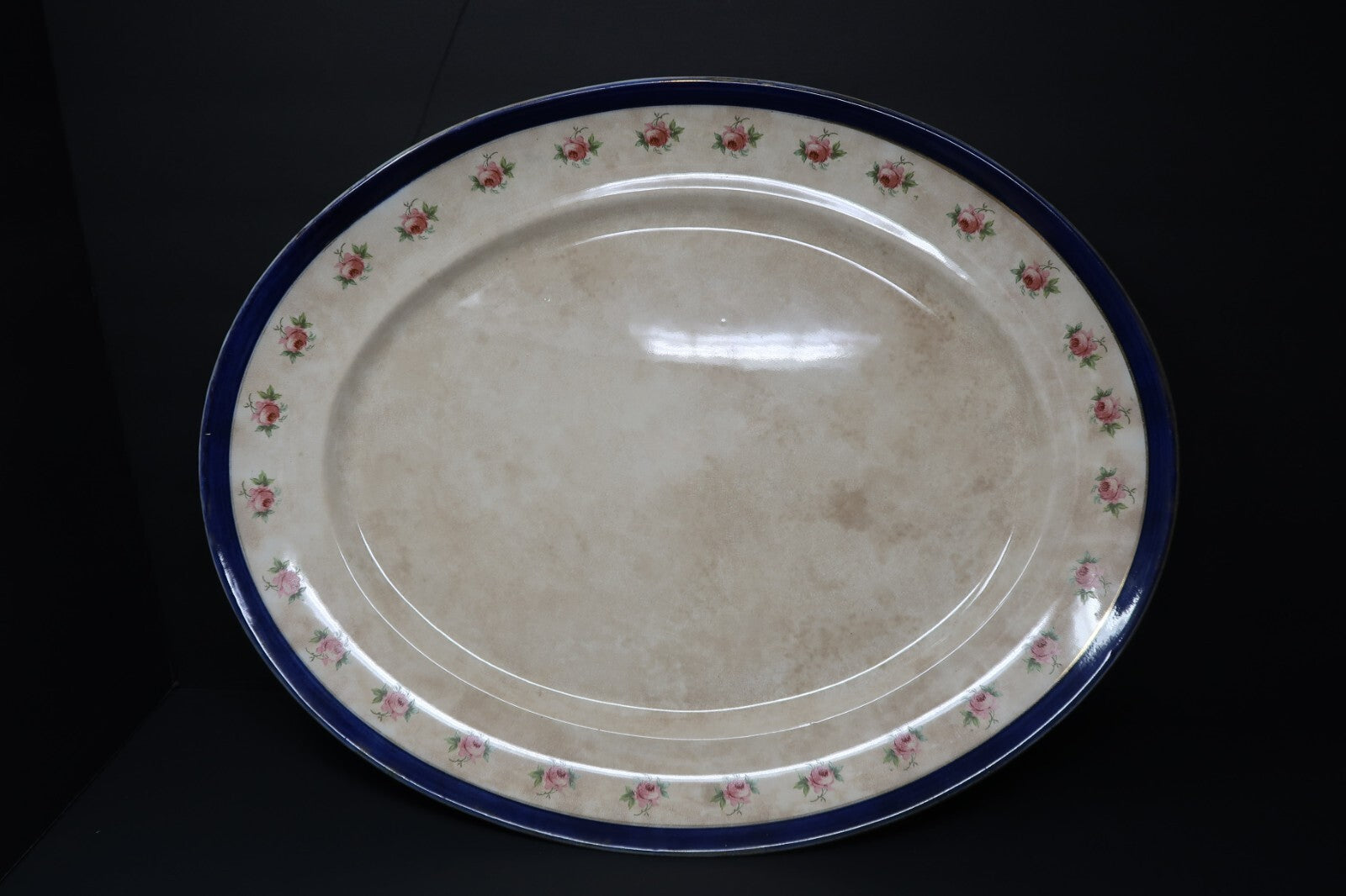 Antique Bristol Semi Porcelain England Serving Platter P&Co Ltd Rose 18" x 14.5"