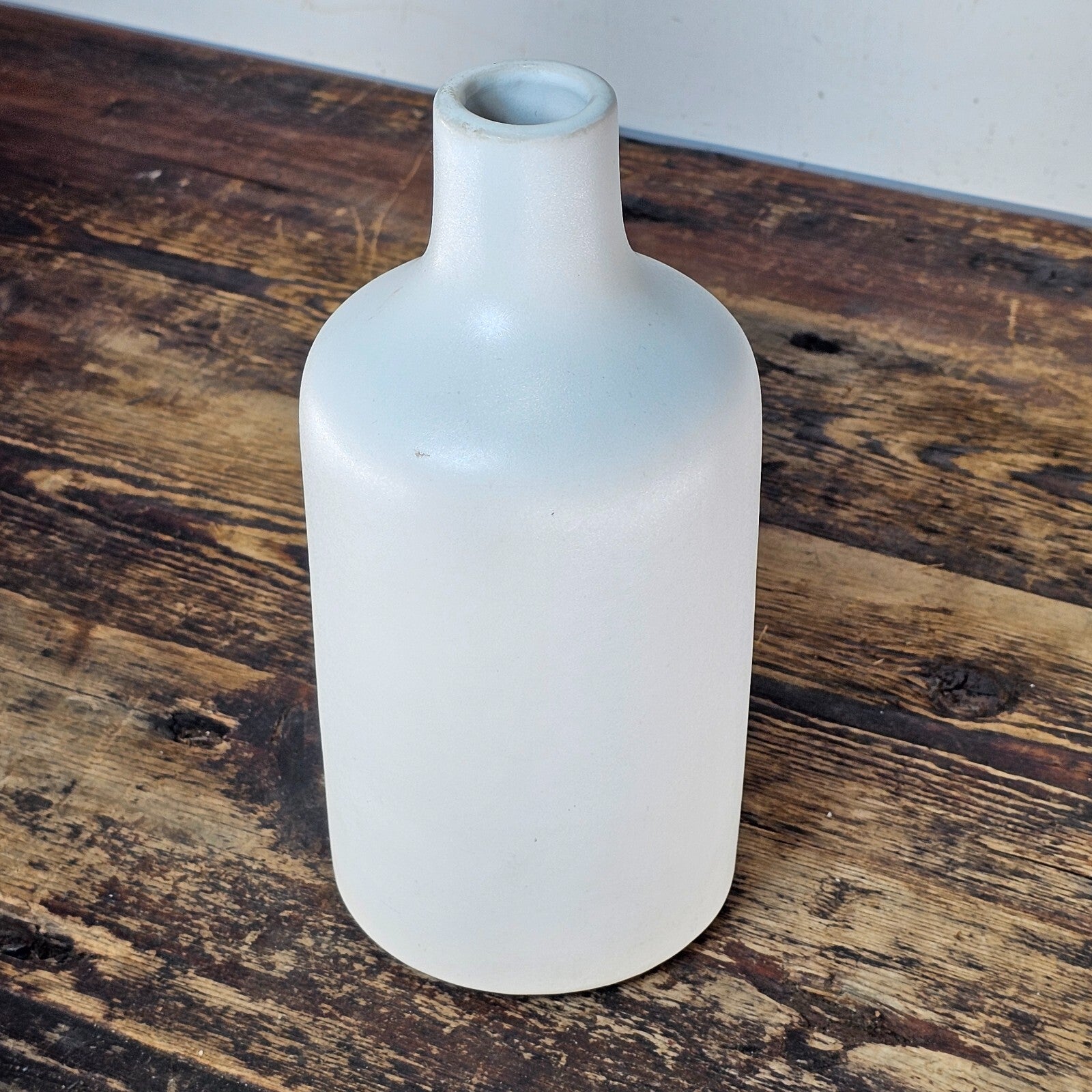 West Elm White Ceramic Vase Bottle 4.25"Diam x 9"H