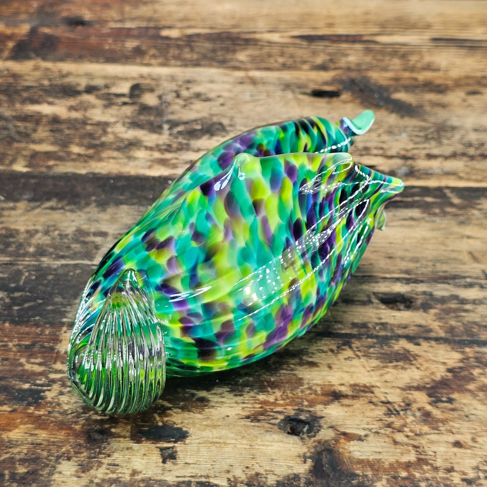 David Smith Blowing Sands Studio Art Glass Conch Shell Sculpture