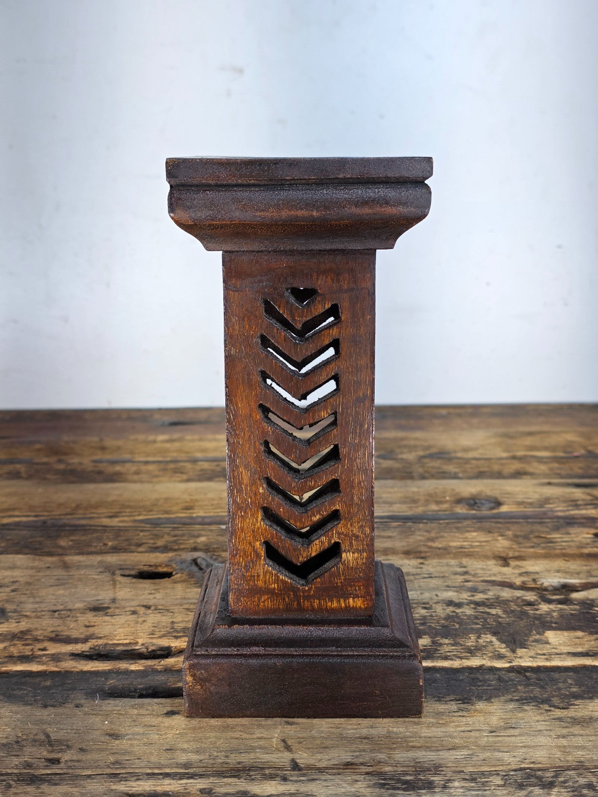 Handcrafted in India | Rustic Wooden Candle Holder