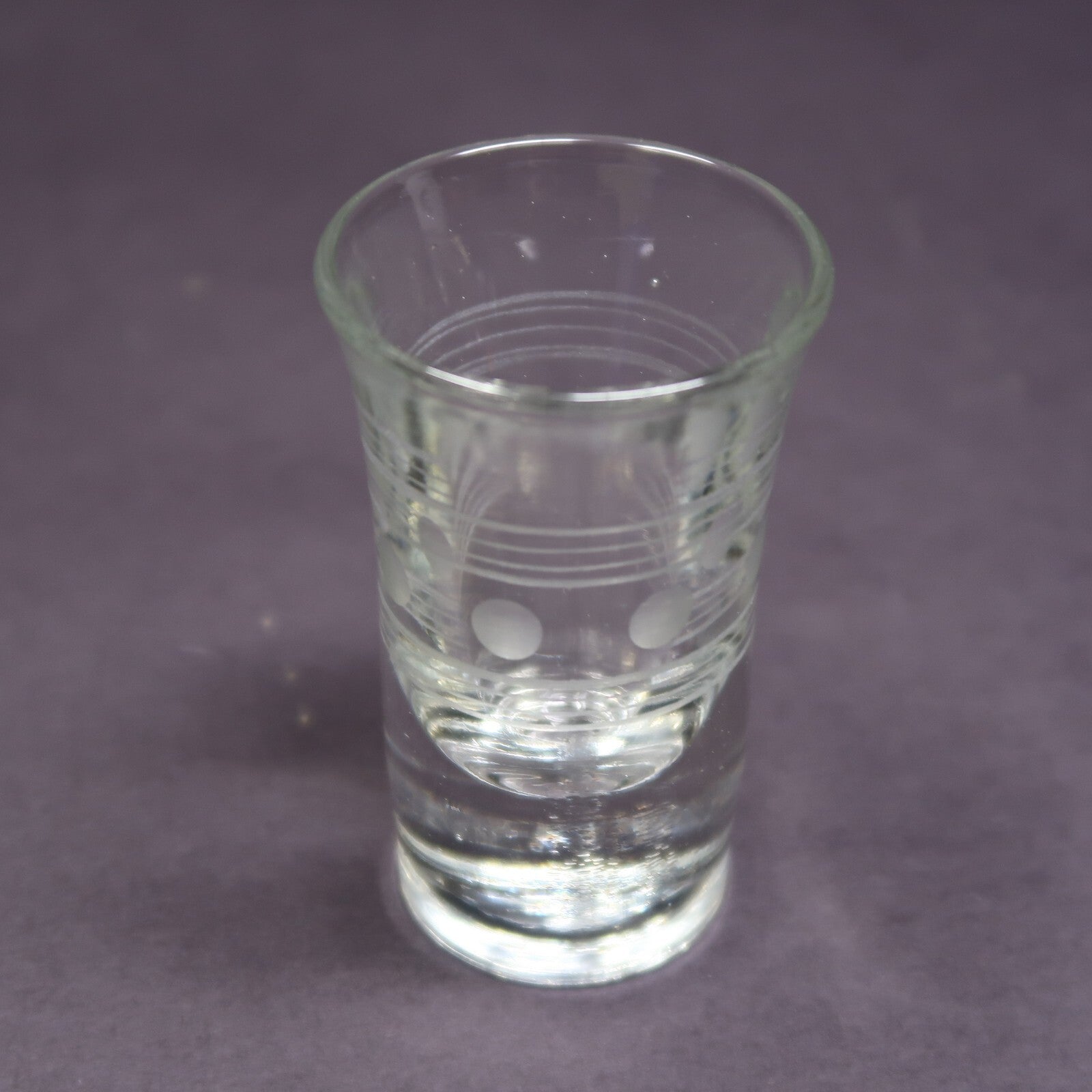 Etched Shot Glass Heavy Bottom H 2.9"