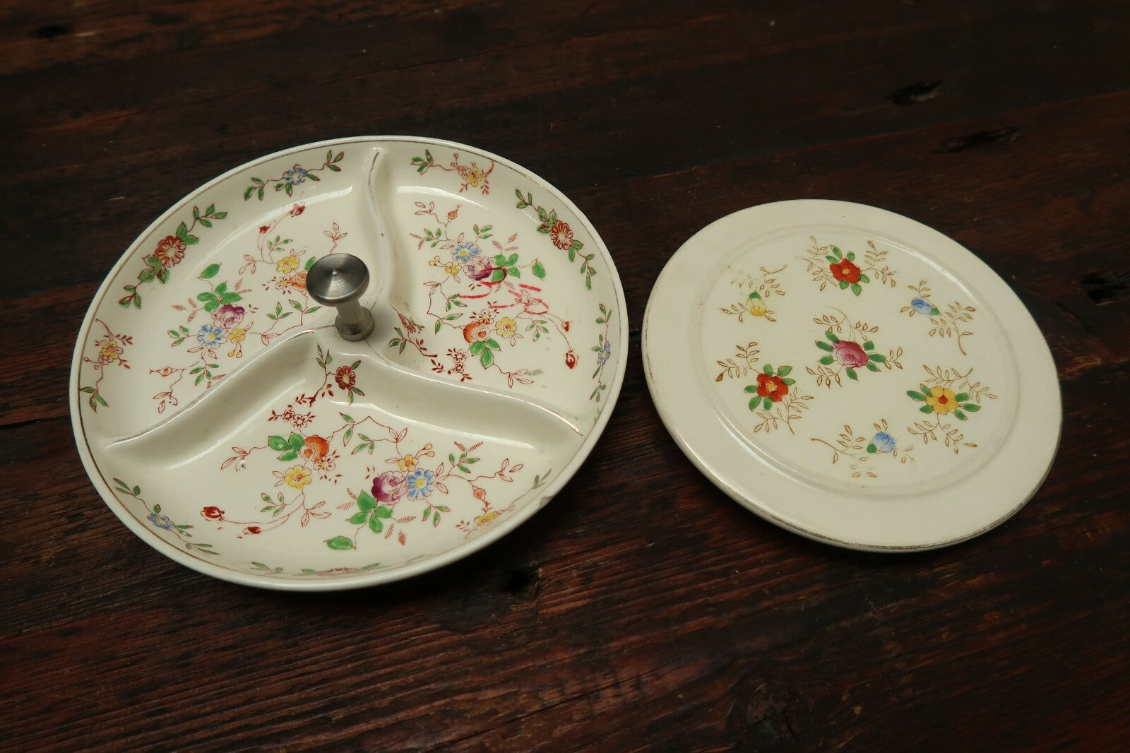 Set of 2 Hand Painted Floral Porcelain Plates Made in Japan