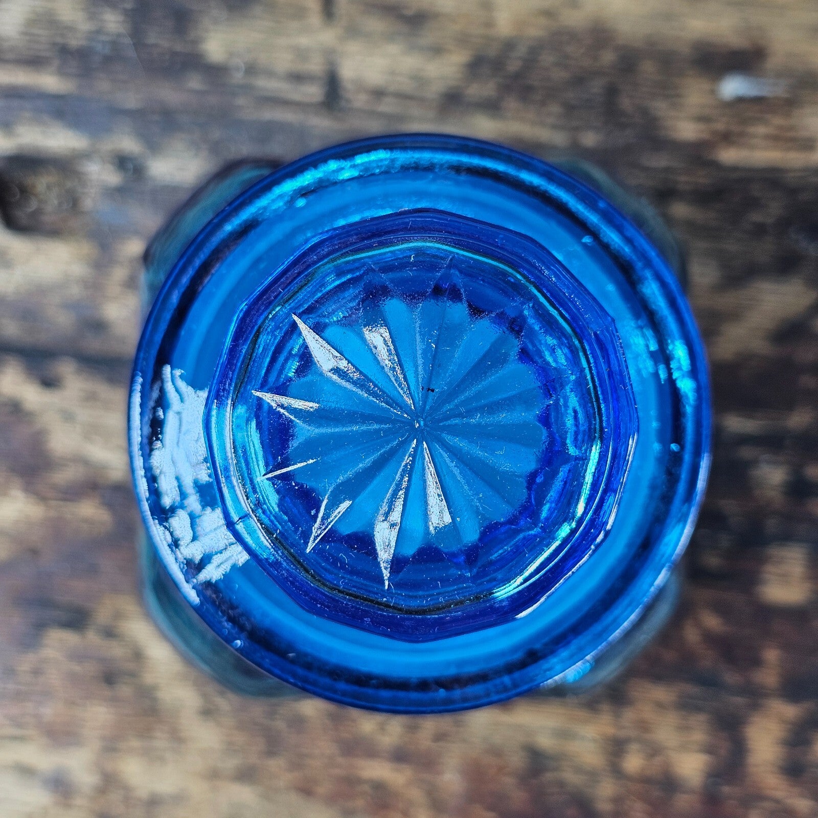 Vintage Cobalt Blue Glass Apothecary Jar 2.75"L x 2.75"W x 4.25"H