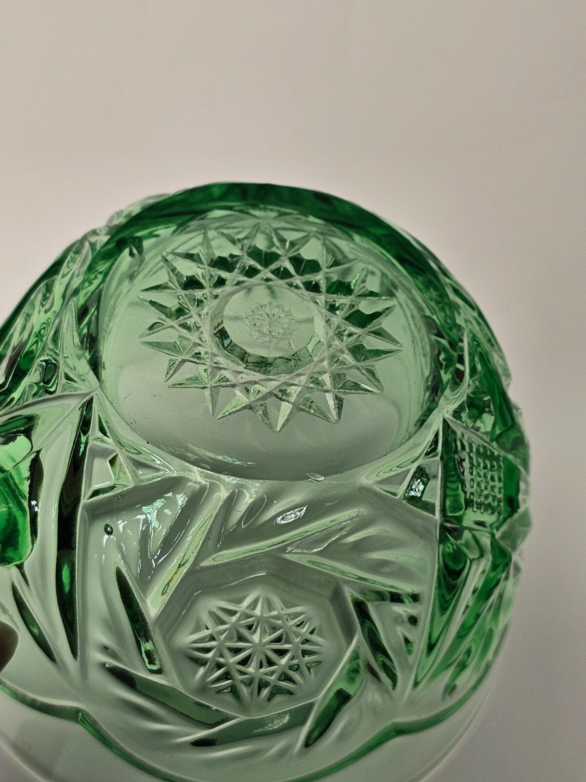 Heisey Pinwheel and Fan Green Moongleam Punch Cup