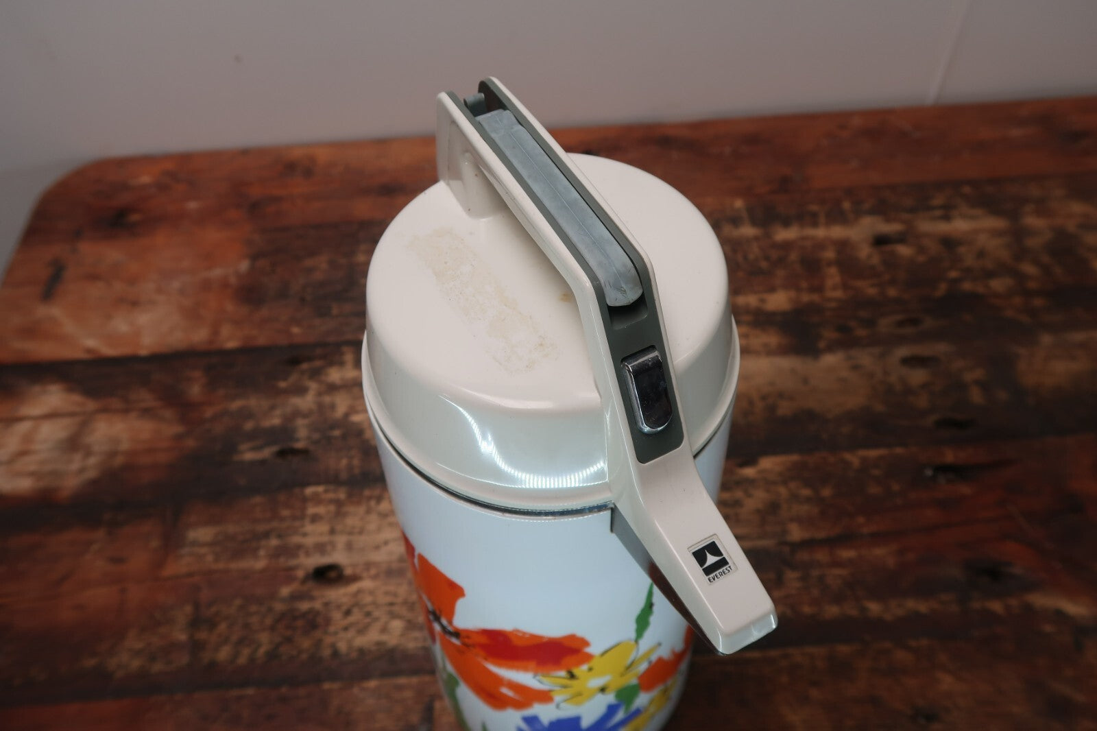 Vintage Everest Vacuum Airpot Thermos Coffee Hot Water Floral 0.5 Gal Japan