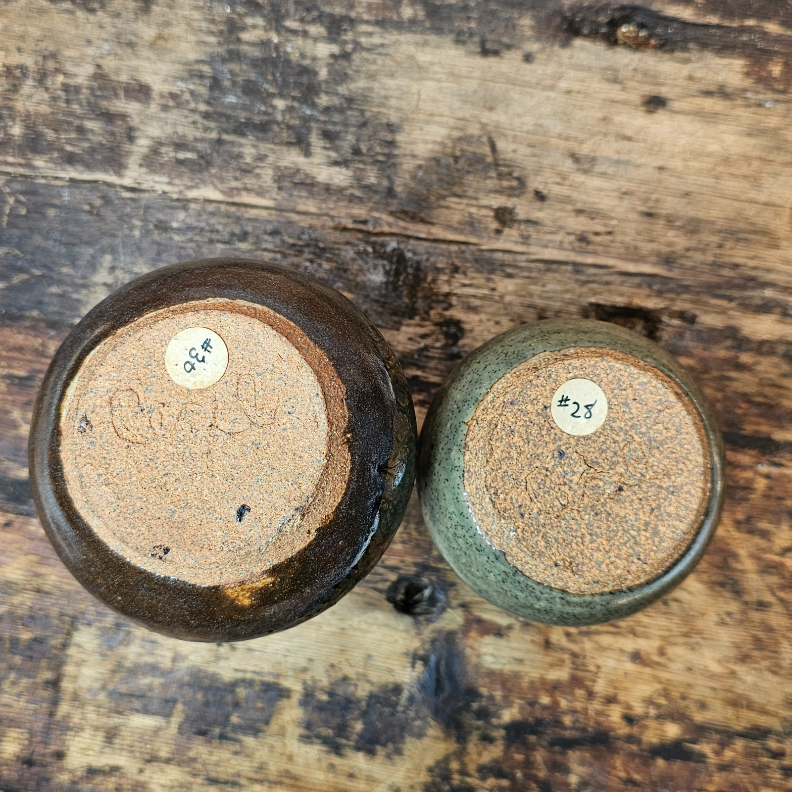 Matched Pair of Vintage Mid-Century Studio Pottery Bud Vases
