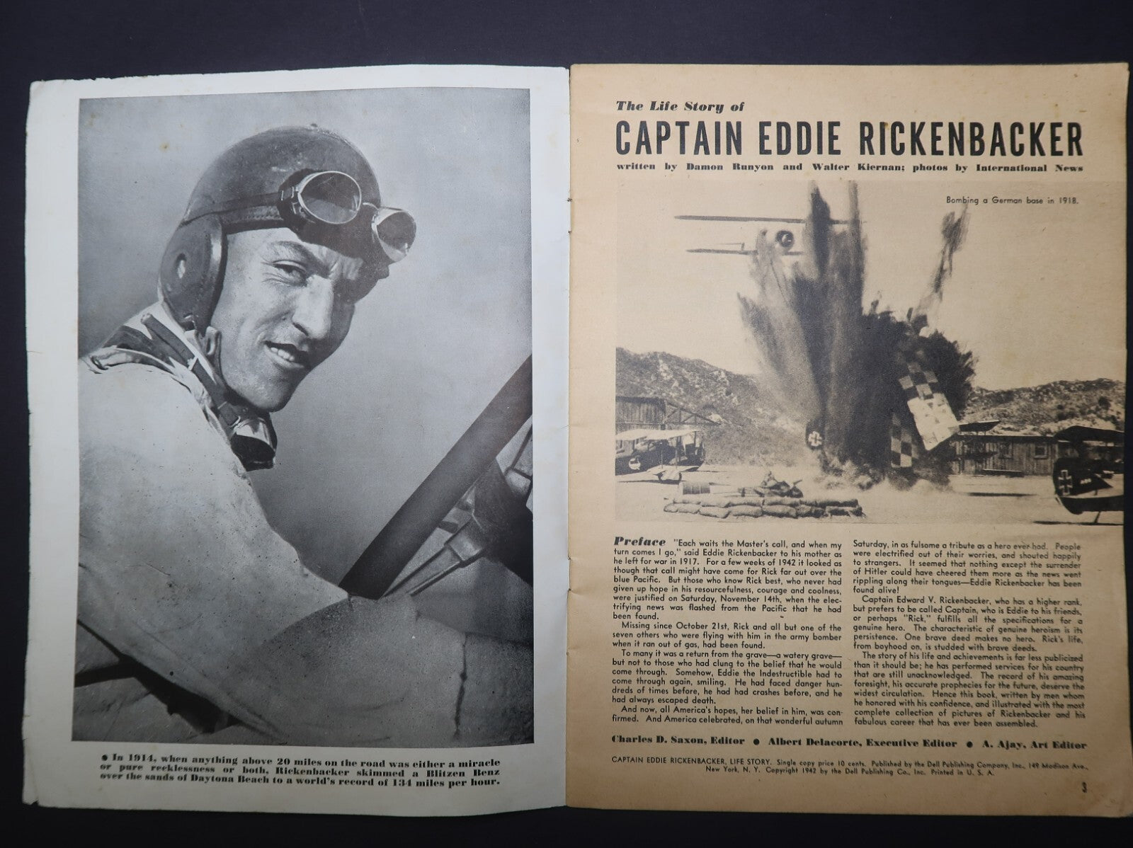 Eddie Rickenbacker The Complete Life Story By Damon Runyan Date Published 1942