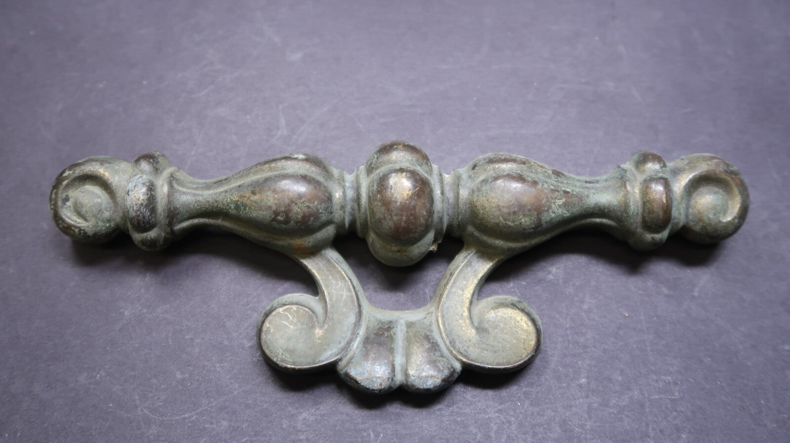Ornate Victorian Brass Drawer Handle Pull 7" Rustic Vintage (C)