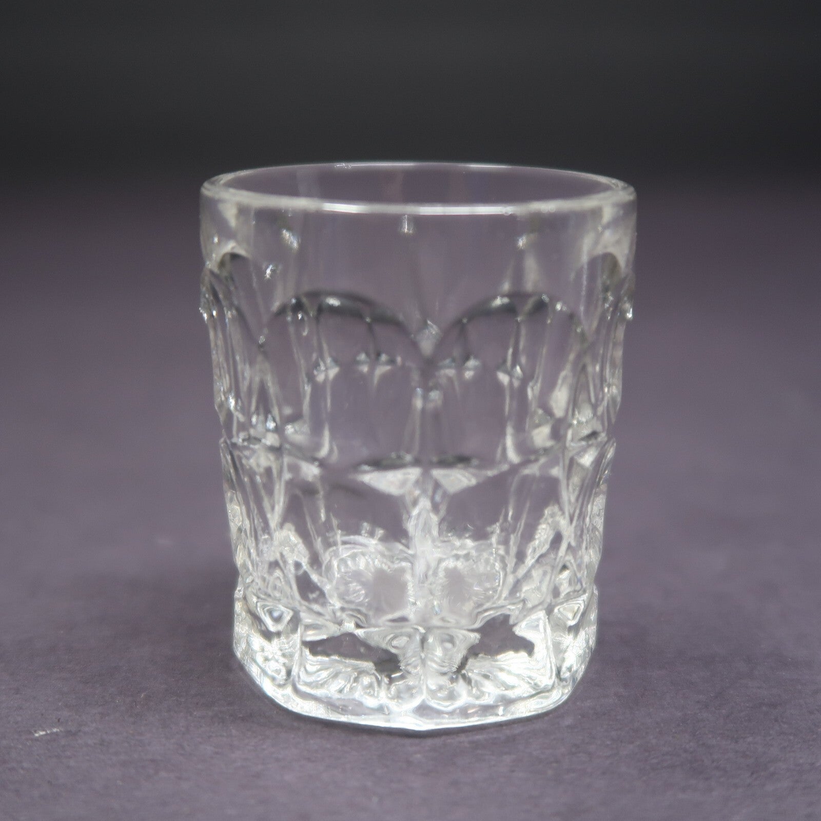 Geometric Patterns Pressed Glass Shot Glass H 2"