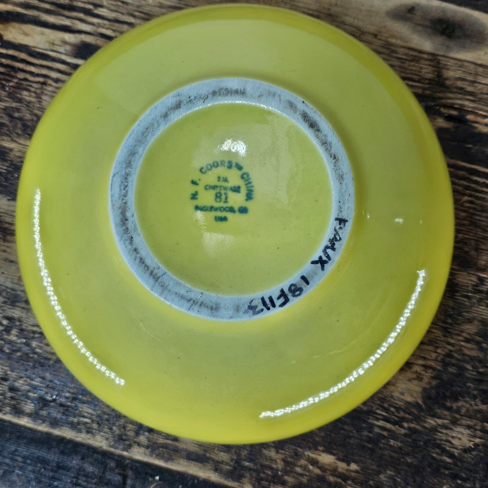 H.F. Coors Vintage Restaurant Ware Lime Green Bowl 8.75"Diam × 3"H