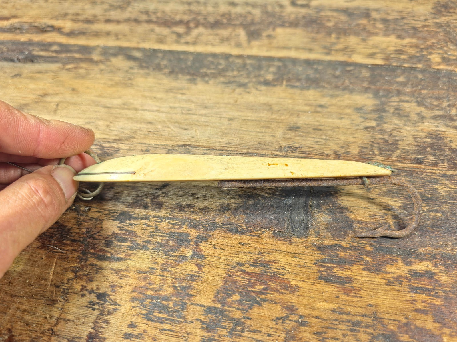 Vintage National Brand Tackle Japan Bone Tuna Jig 6" — Wooden Fishing Lure