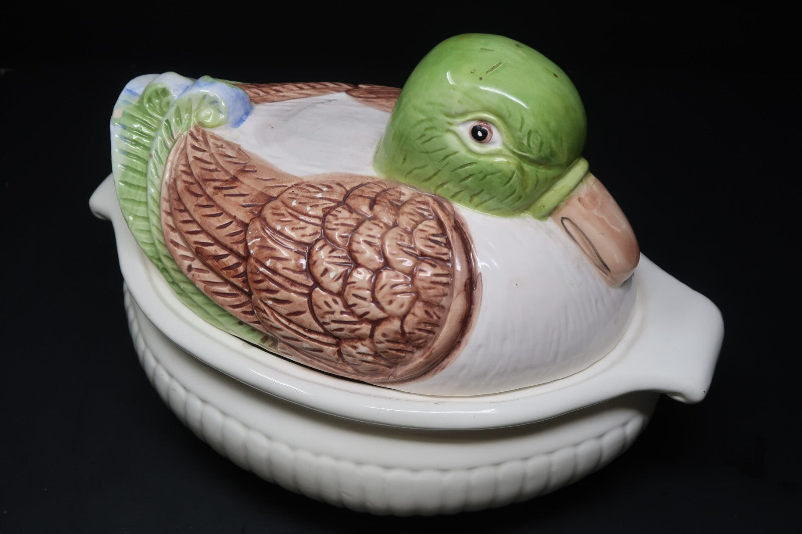 Mallard Duck Cookie Jar Canister Mallard Resting L 13" x W 8" x H 8.5"