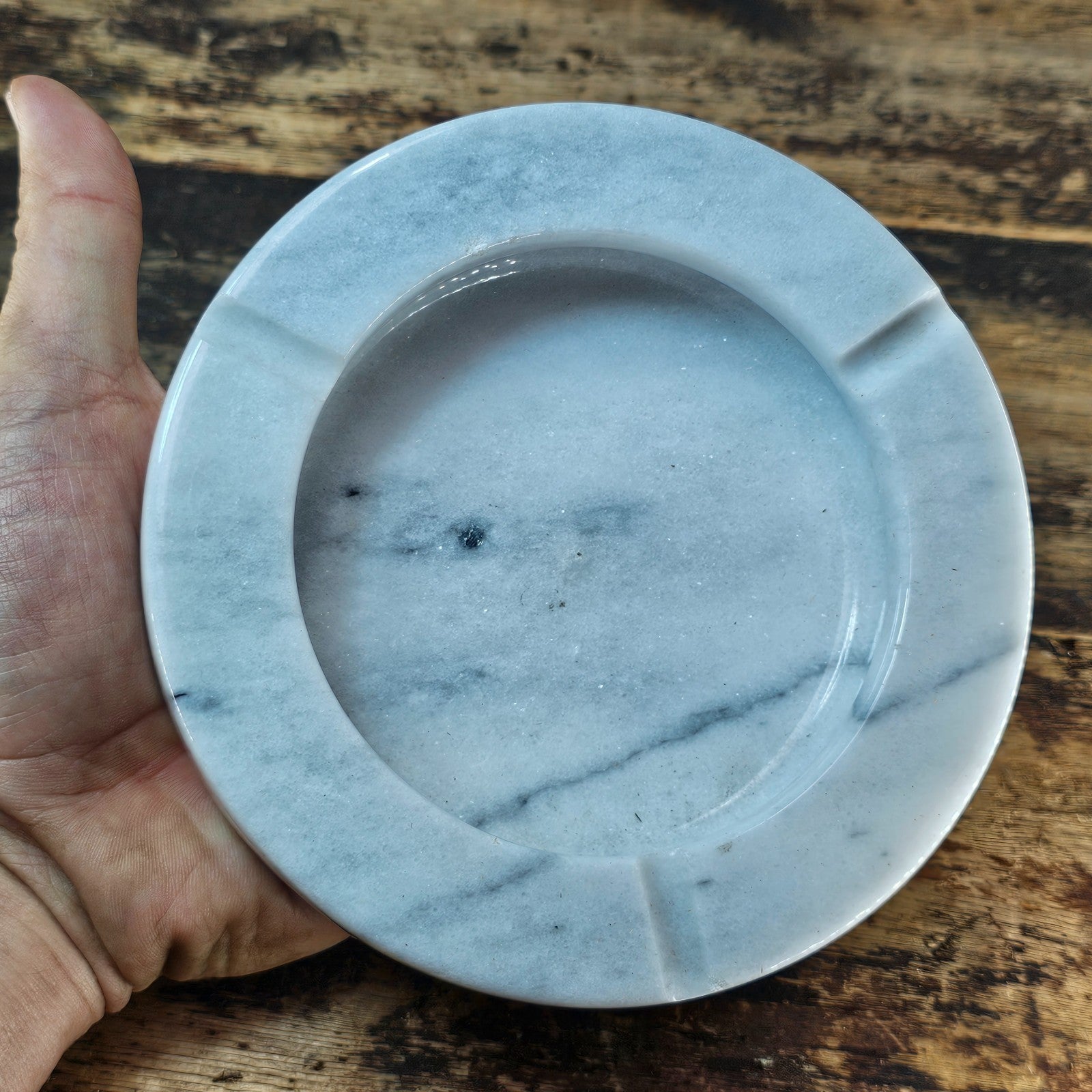Vintage Round Marble Ashtray