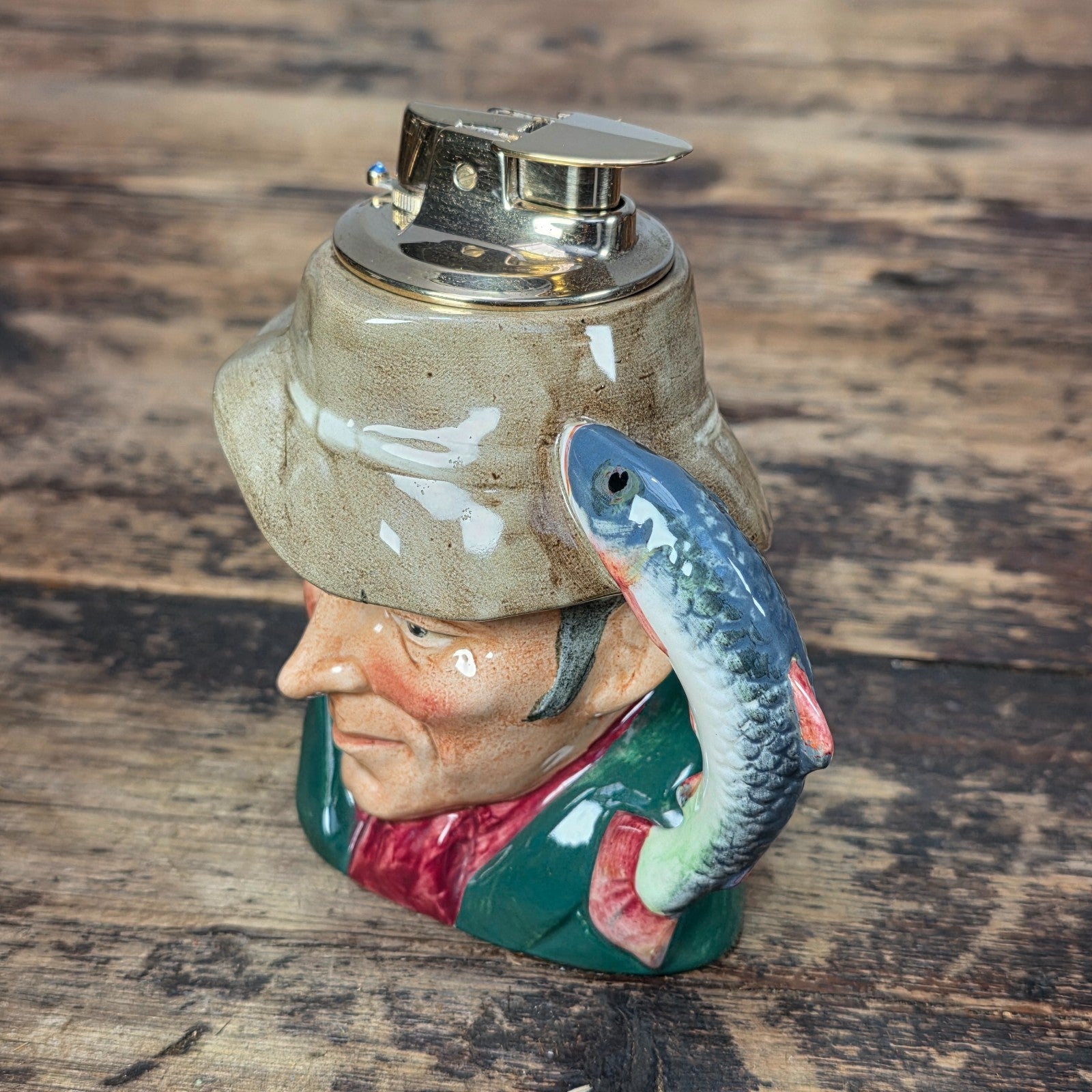 Royal Doulton The Poacher Character Jug Table Lighter Ronson Insert 1954 England