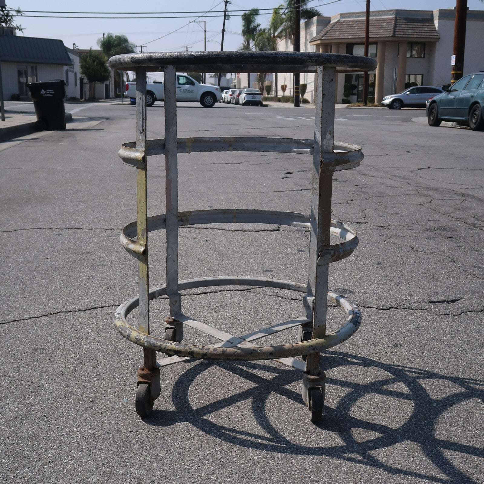 Industrial Cart Round Hamper Trash Can Dolly Wheels Colson Corp. Dia 24" x H 31"