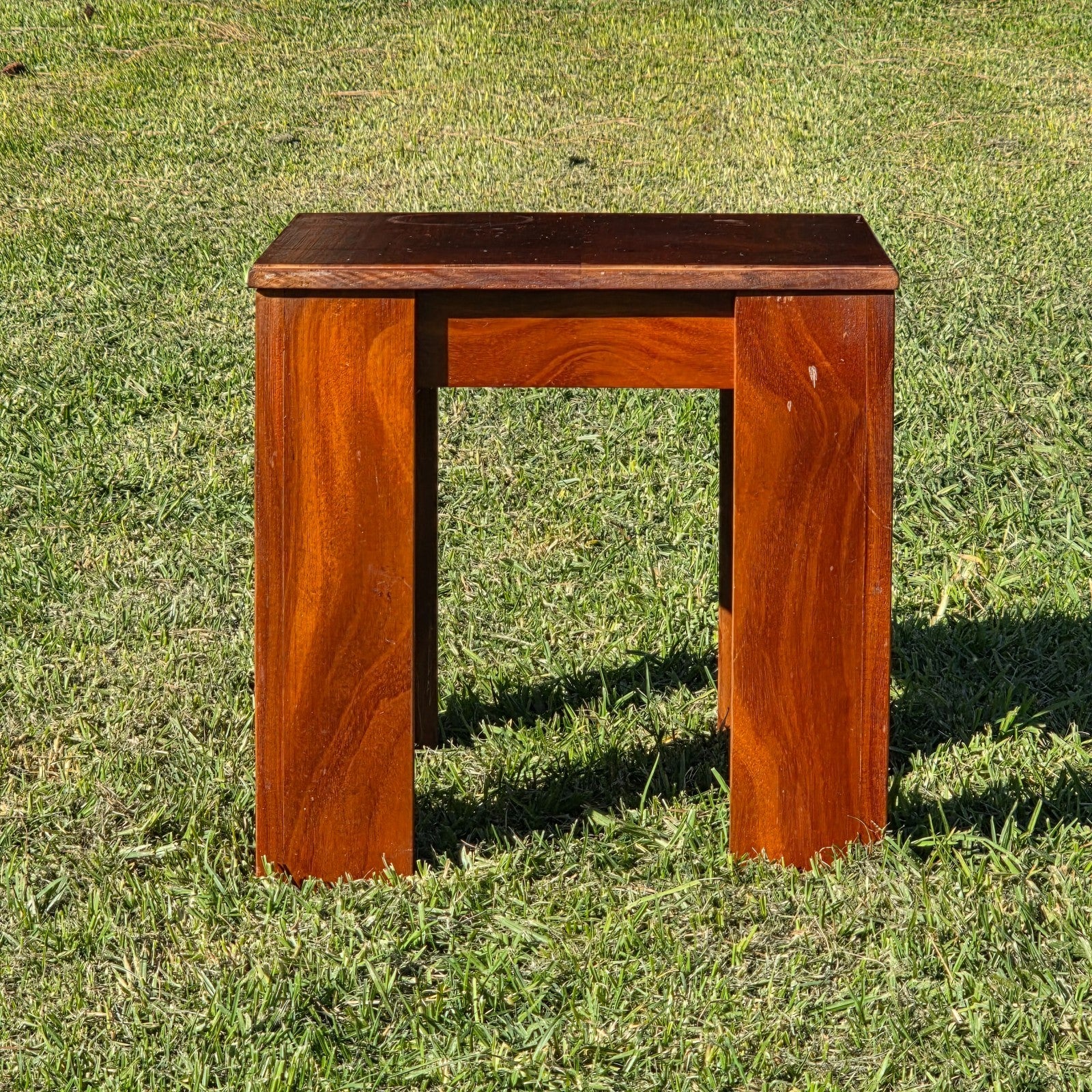 Vintage Solid Mahogany Cube Side Table/Stool -Minimalist Modern Design 16" x 16"