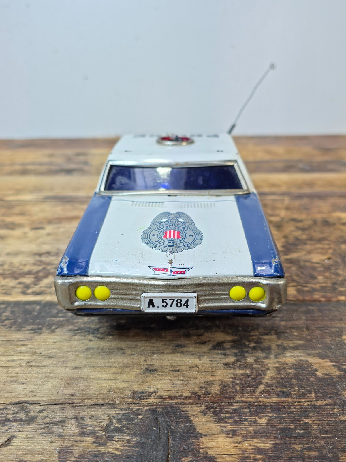 Vintage Tin Police Car Highway Patrol — Made in Japan, 1960s, Parts Only