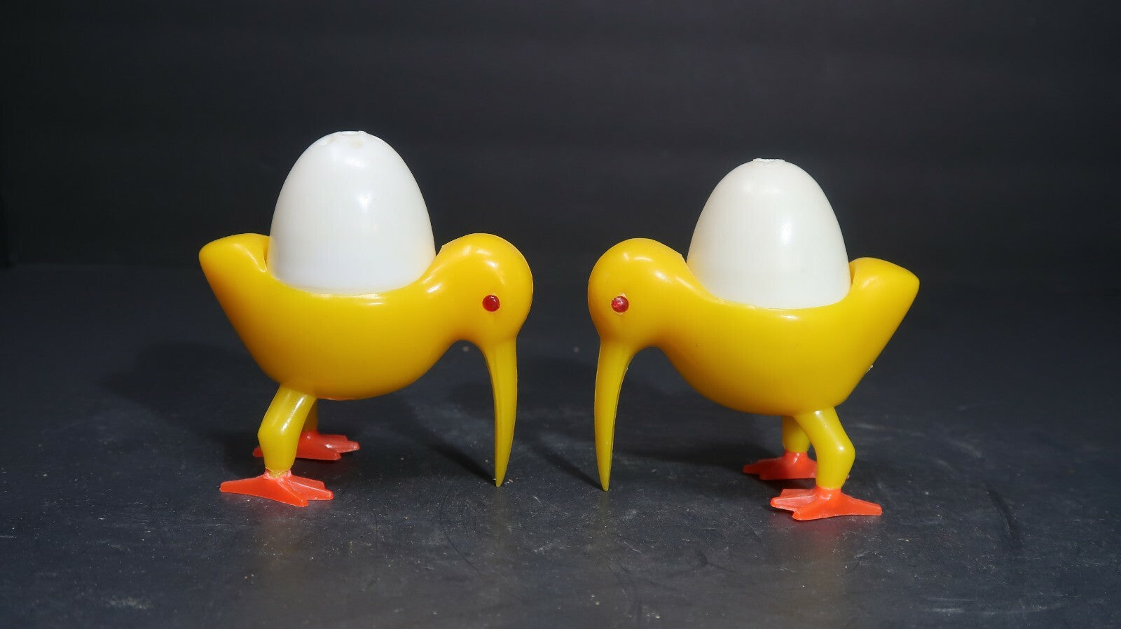 1960's Cute Vintage Yellow Birds and Eggs Salt and Pepper Shakers Plastic