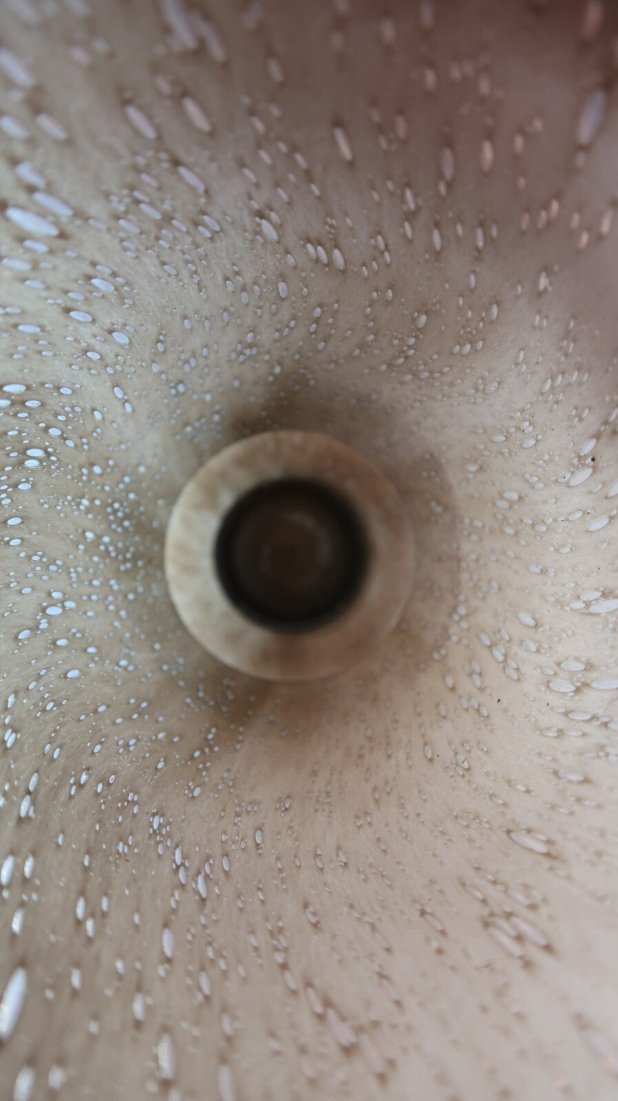 Reddish Brown Seeded Art Glass Vase H 16.5"