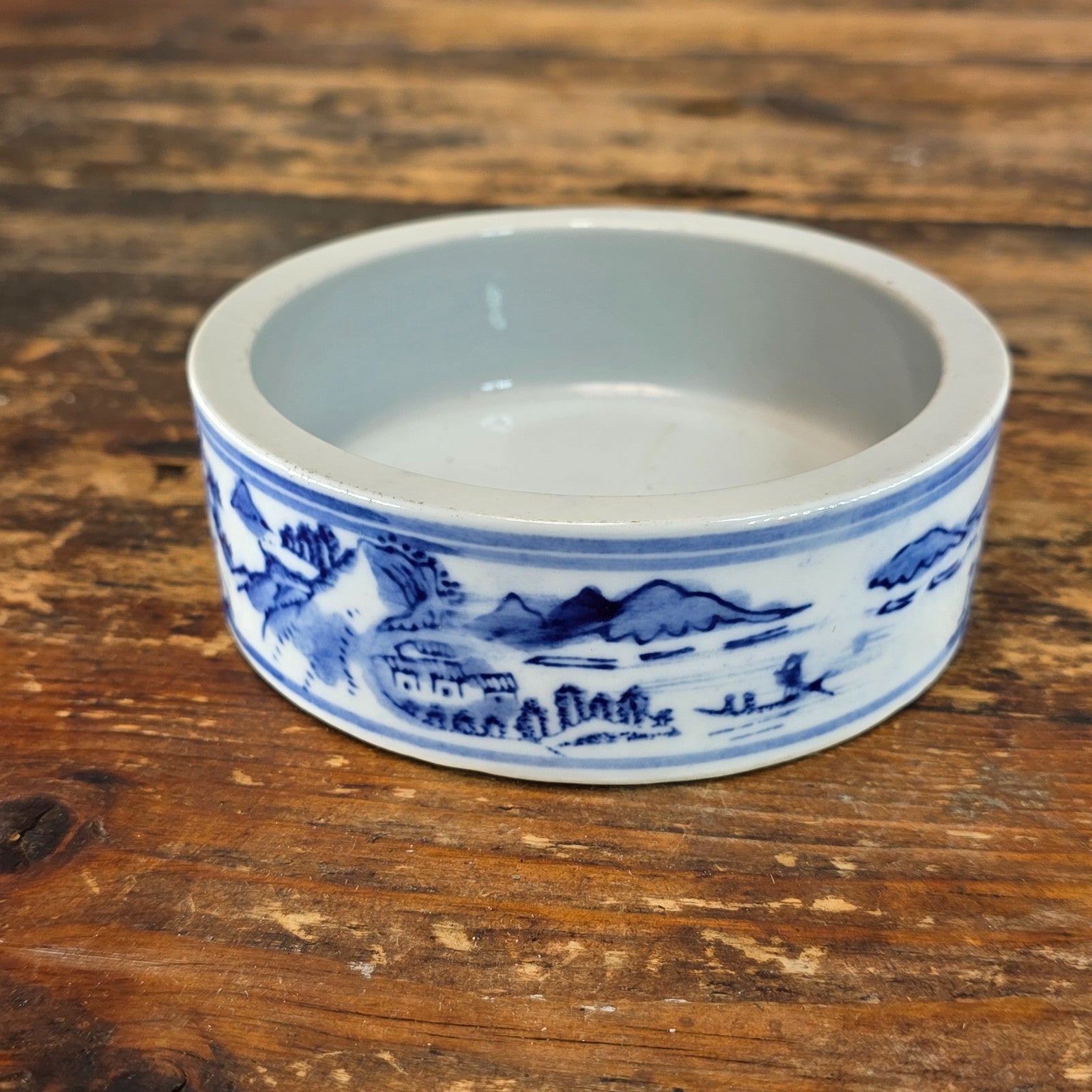 Vintage Chinese Porcelain Brush Washer / Narcissus Planter / Wine Coaster