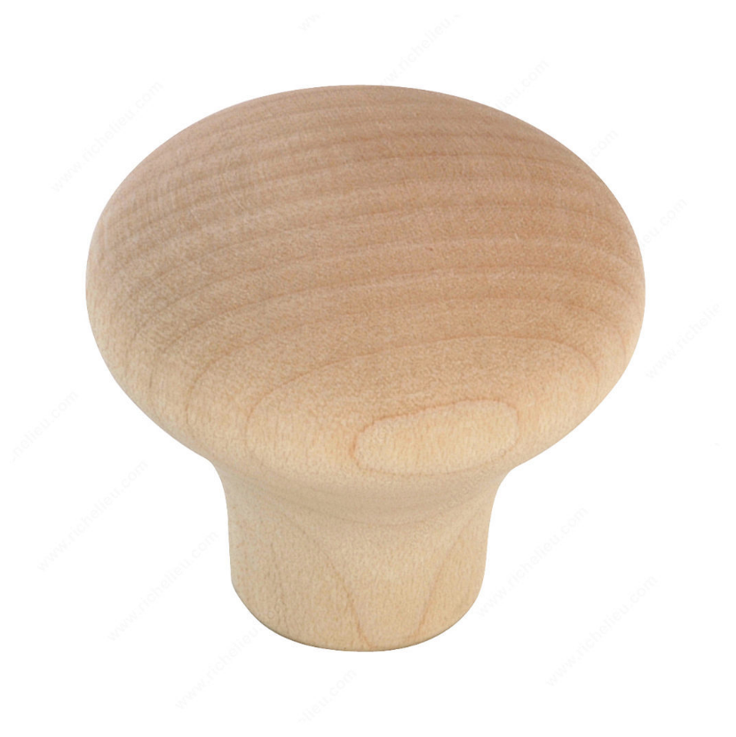 Richelieu BP114150 Eclectic Wood Knob Unfinished Maple Diameter 1.25 in