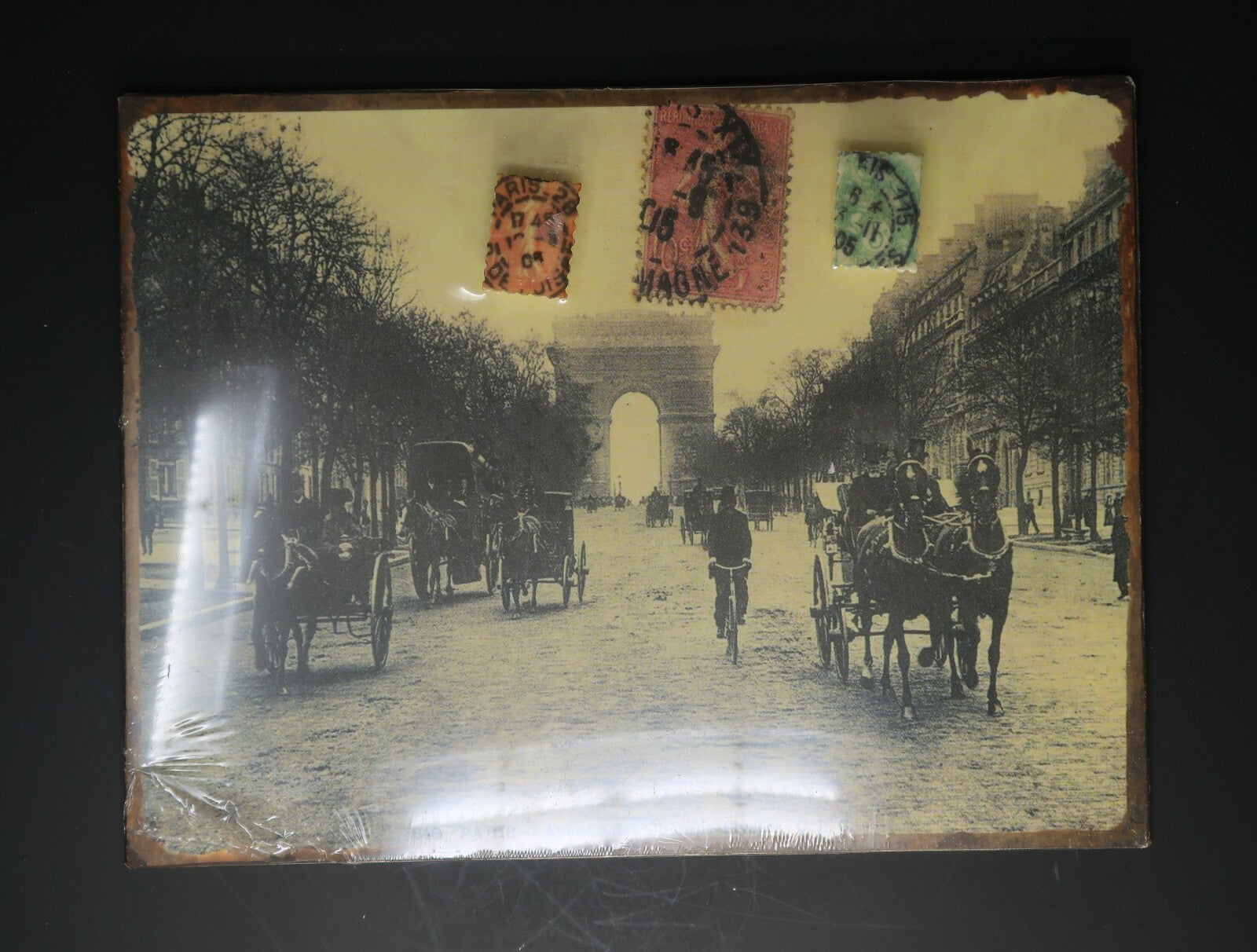 Paris Avenue Rustic Shabby Chic Wall Art 13.5" x 10.5"