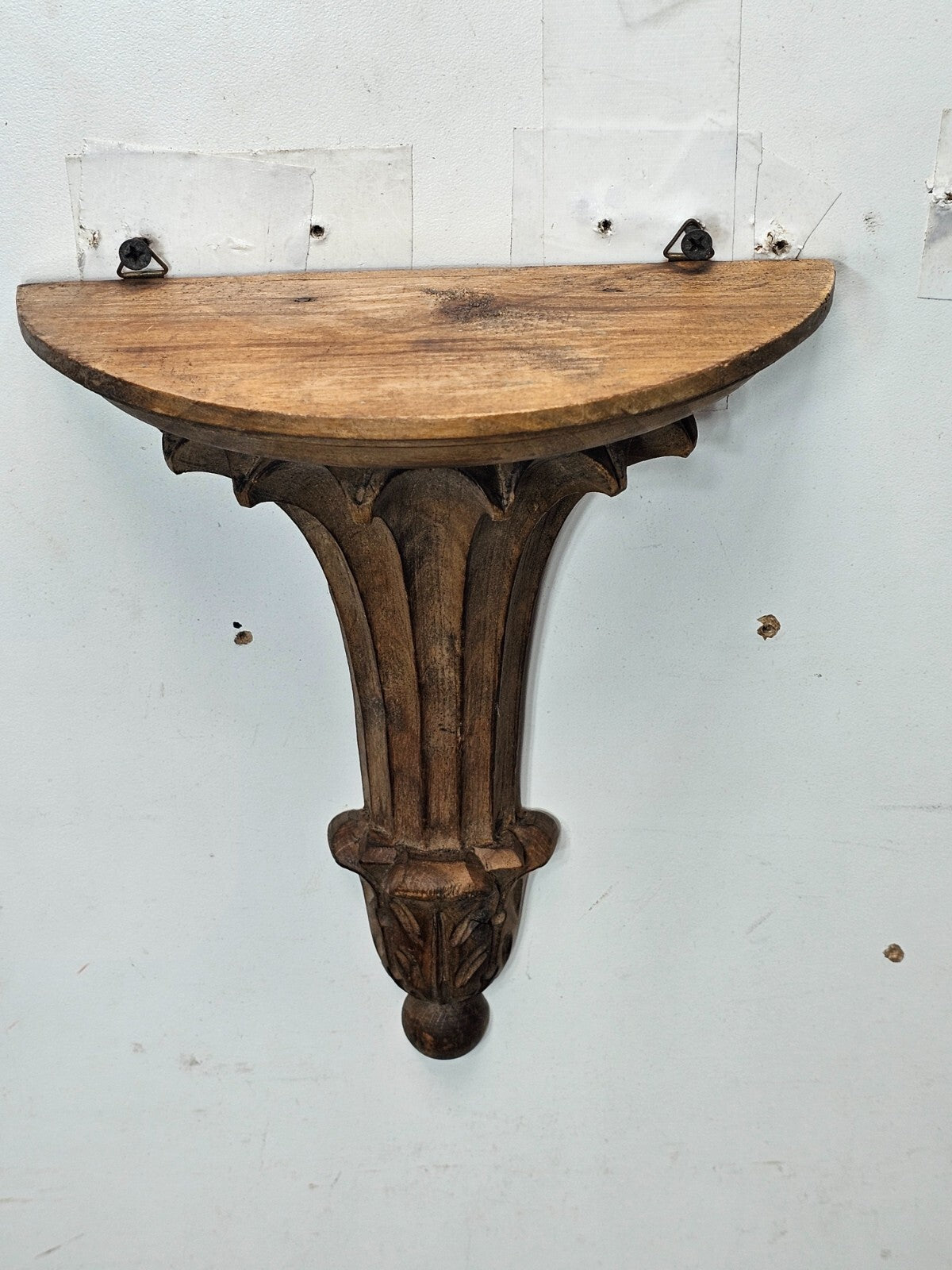 Vintage Hand Carved Italian Florentine Wood Shelf Bracket 9 5/8"H
