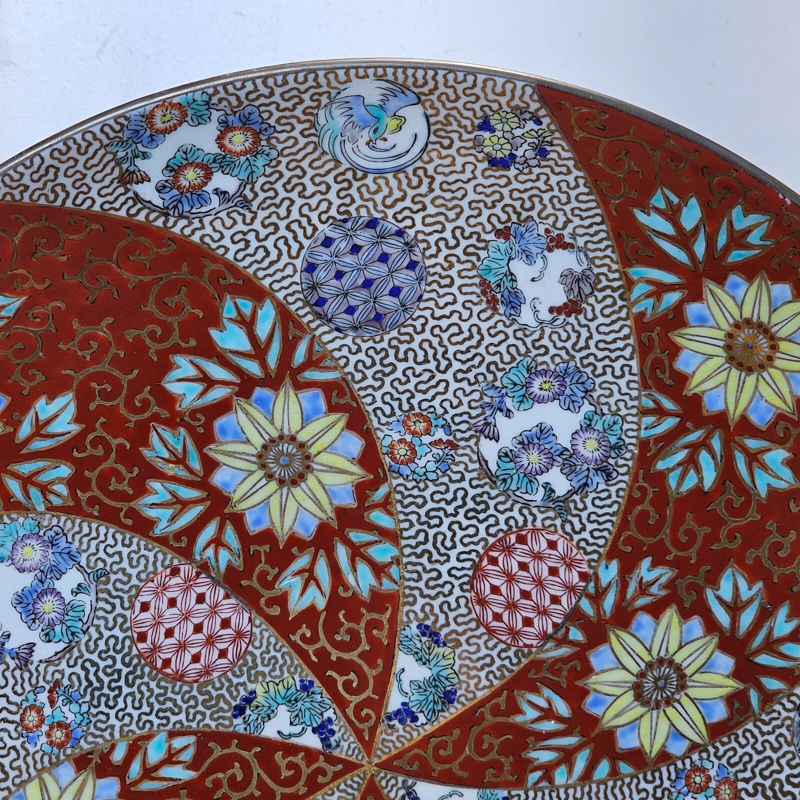 Arita Imari Plate Japanese Porcelain Fukagawa Seiji Dish 12.25"Dia x 1.75"H