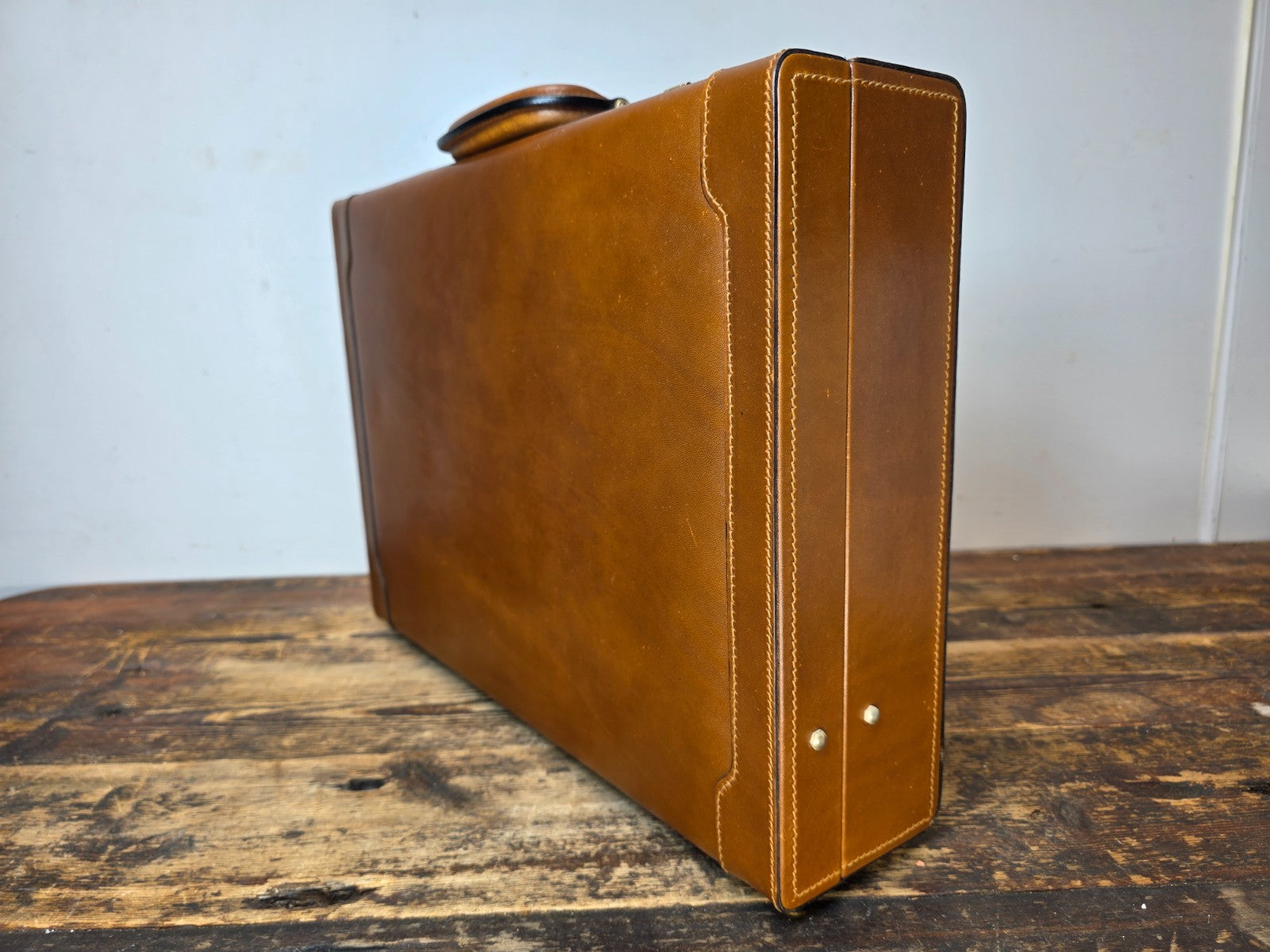 Bally Italy Leather Attache Briefcase CEO President Hard Case with Dust Cover