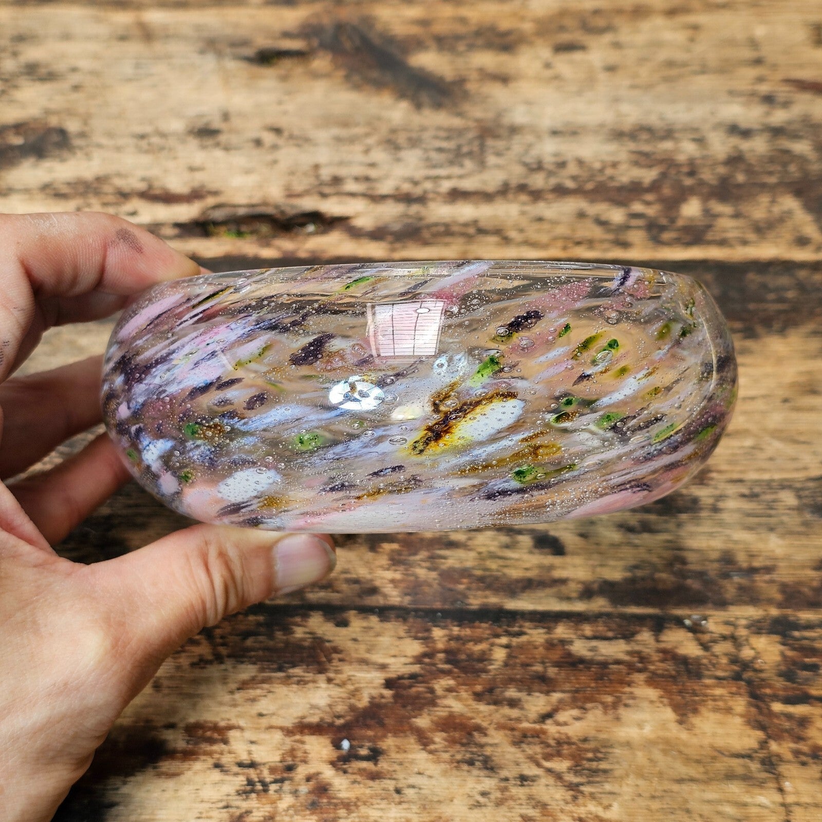 Vintage 1989 Signed Norwegian Art Glass Bowl by O. J. Karlengen