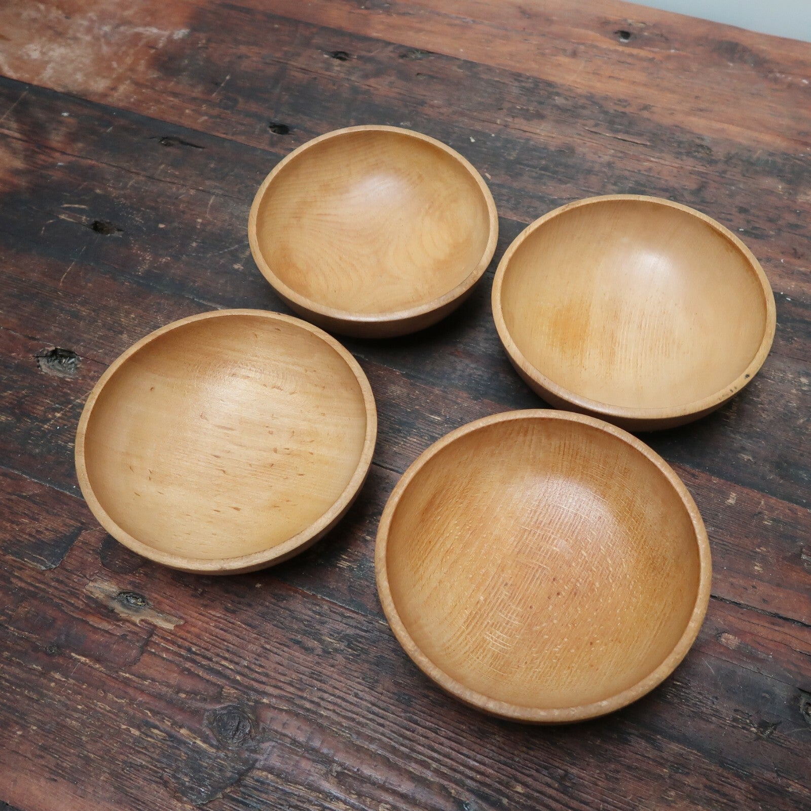 Vintage Wooden Bowls Made By Matsumoto Aizuwakamatsu City in Japan