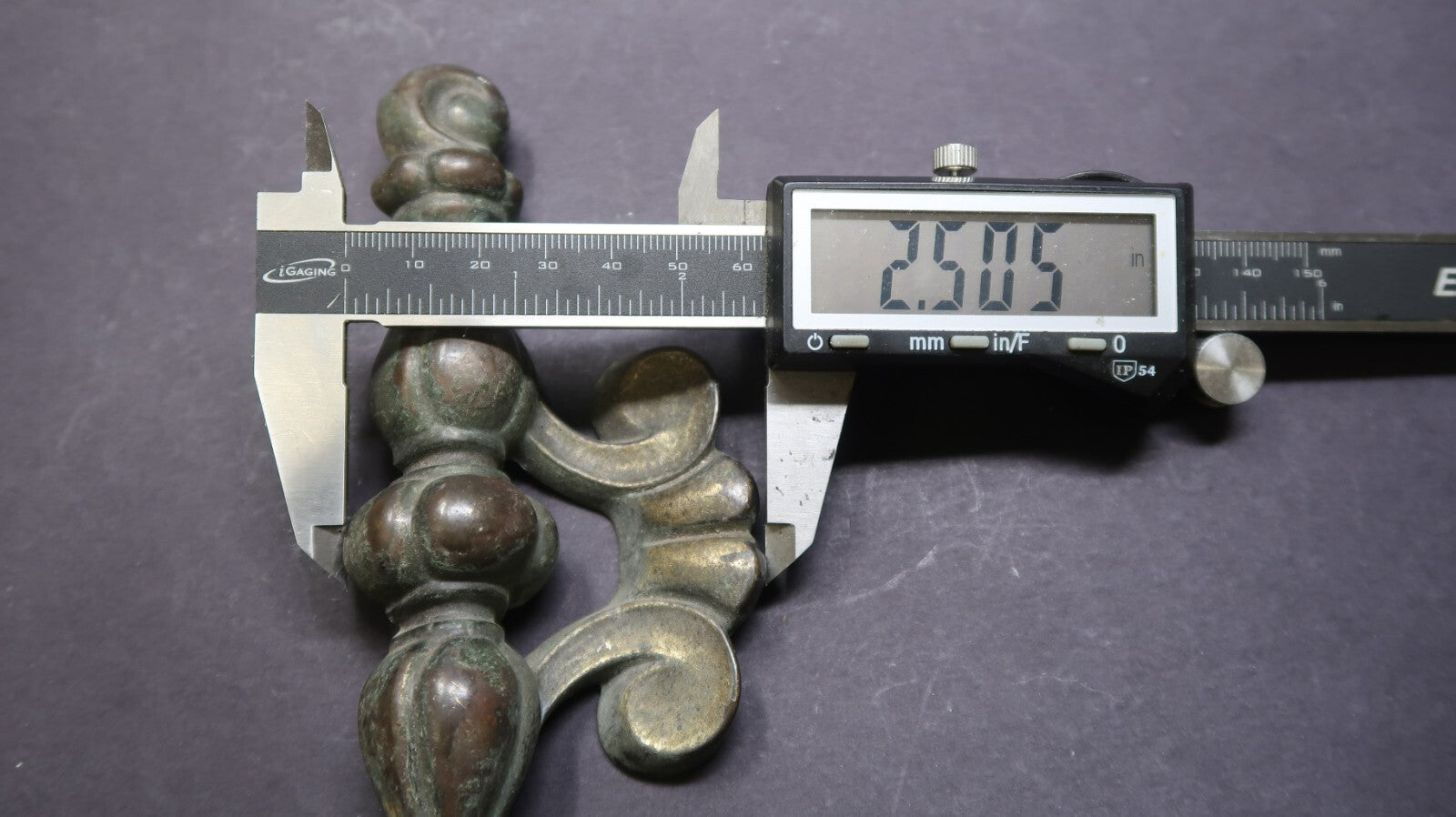Ornate Victorian Brass Drawer Handle Pull 7" Rustic Vintage (B)