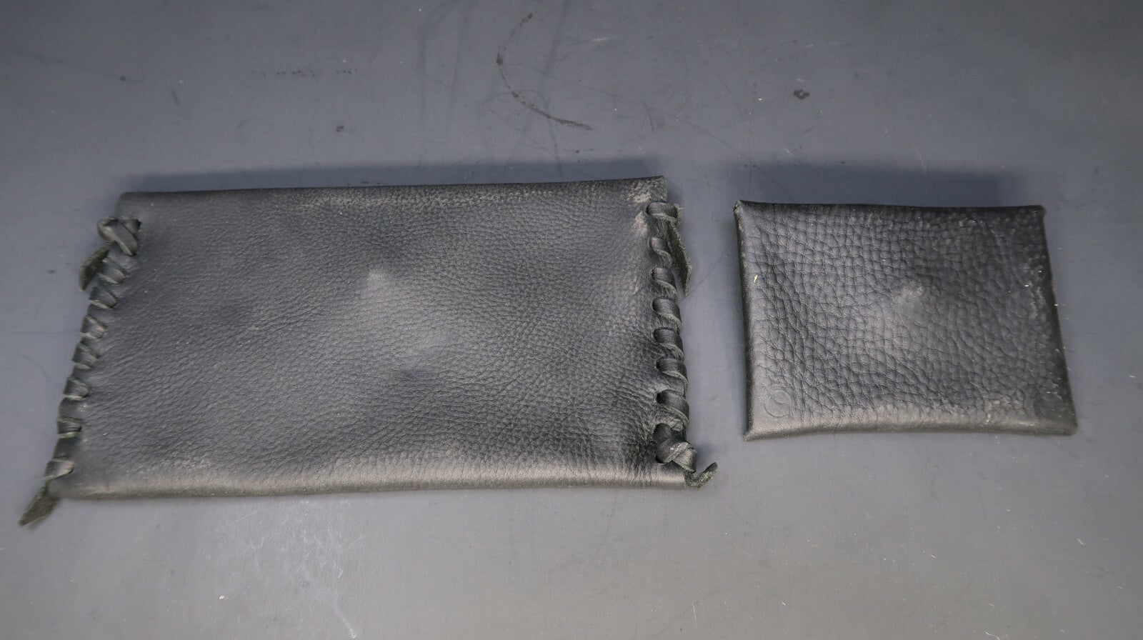Handmade Black Leather Wallet / Cell Phone Case & Card Case