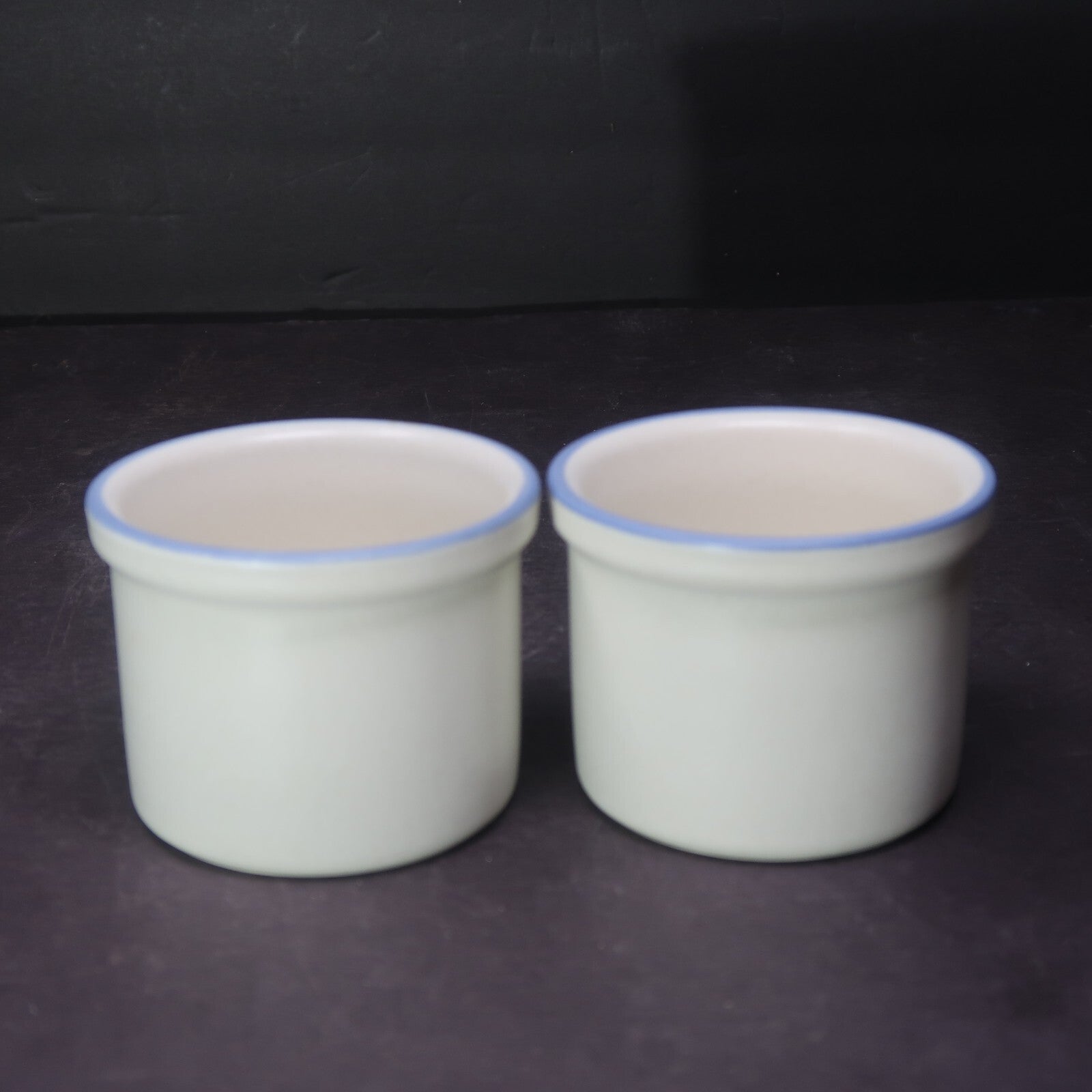 Set of 2 Vintage Pfaltzgraff Yorktowne Ramekins Small Crocks Dip Bowls