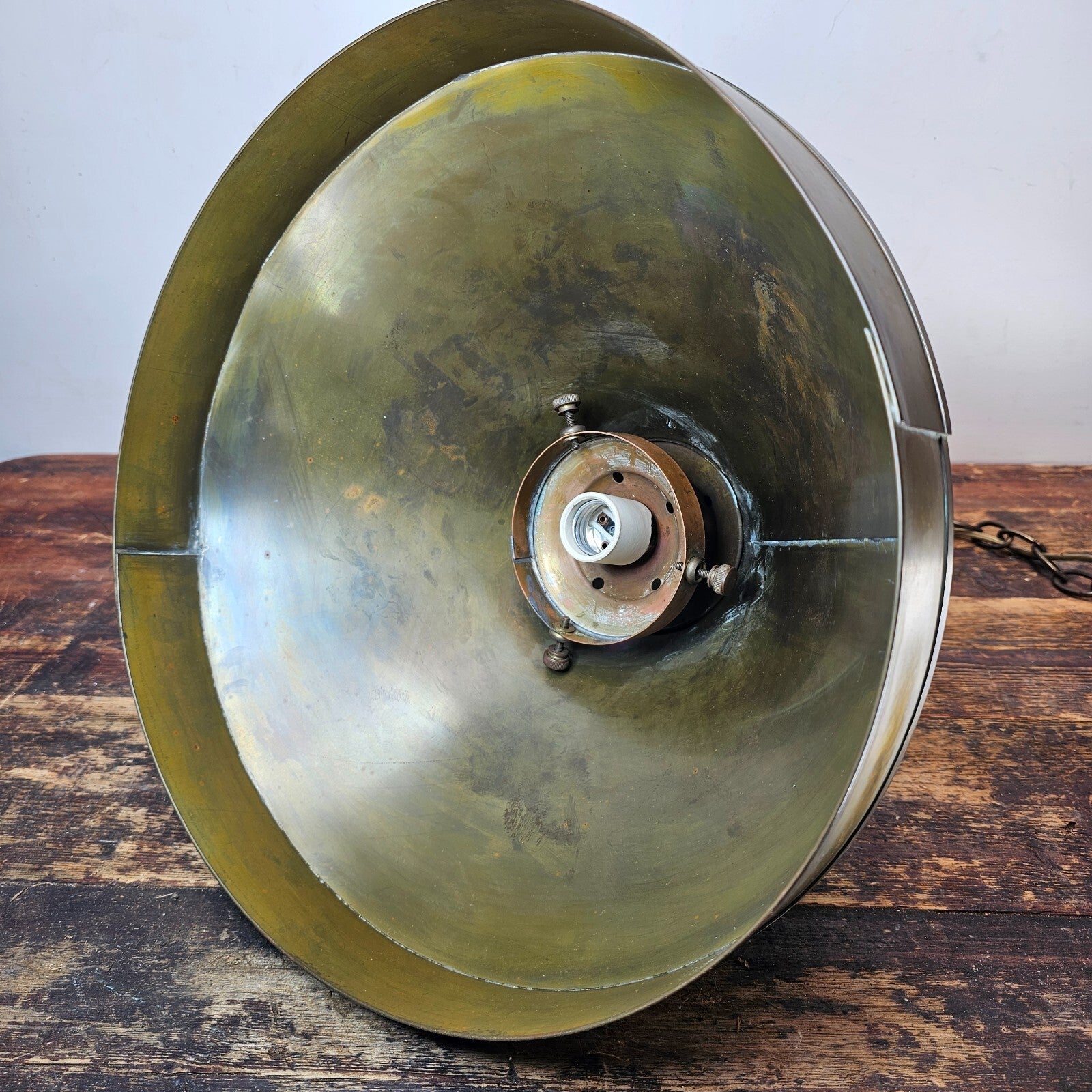 Vintage Brass Rustic Industrial Hanging Pendant Light Lamp Farmhouse Barn
