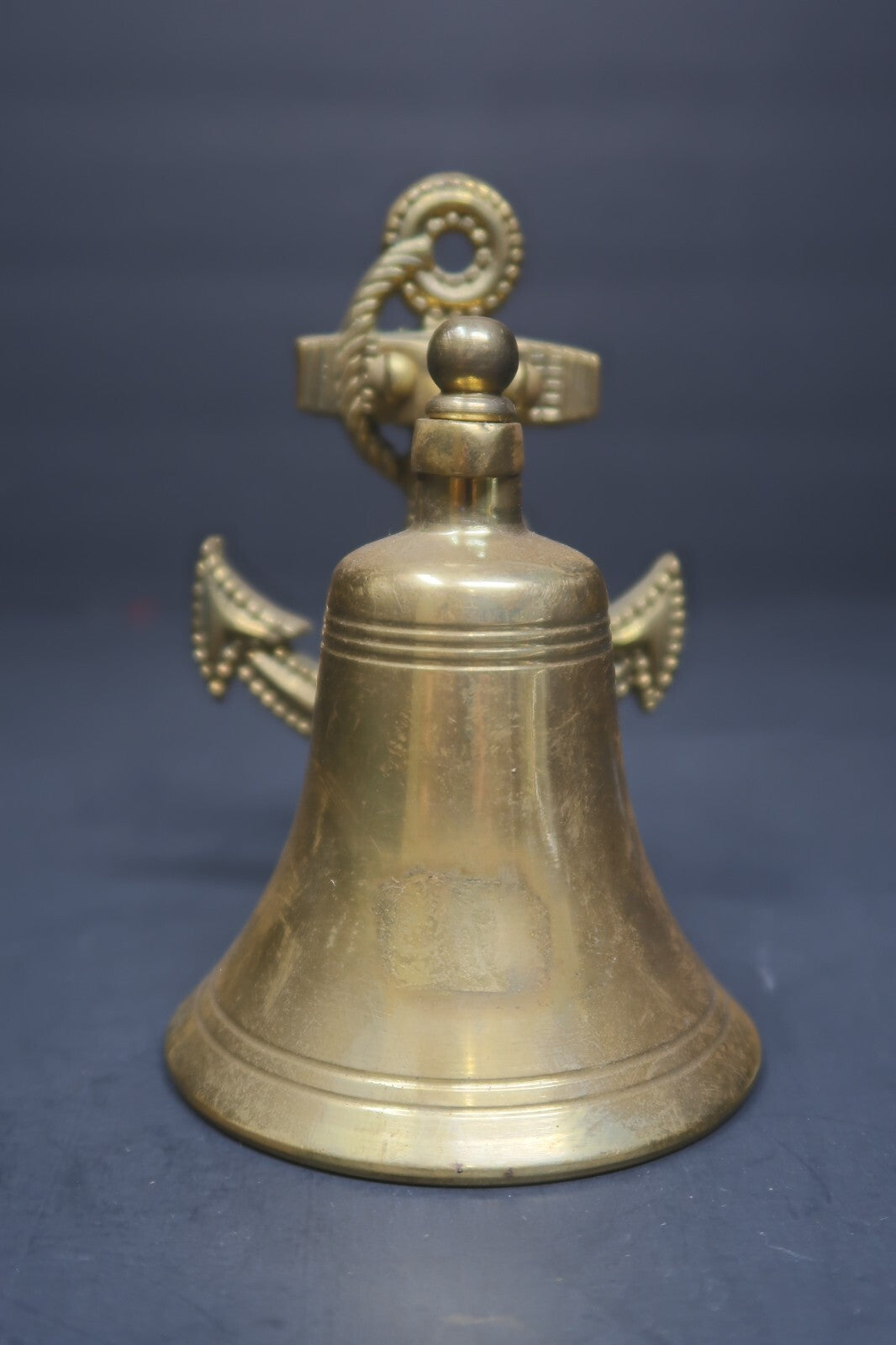 Vintage Brass Anchor Bell Wall Mount H 4.75" x D 3.5" x W 3.25" (1 lb)